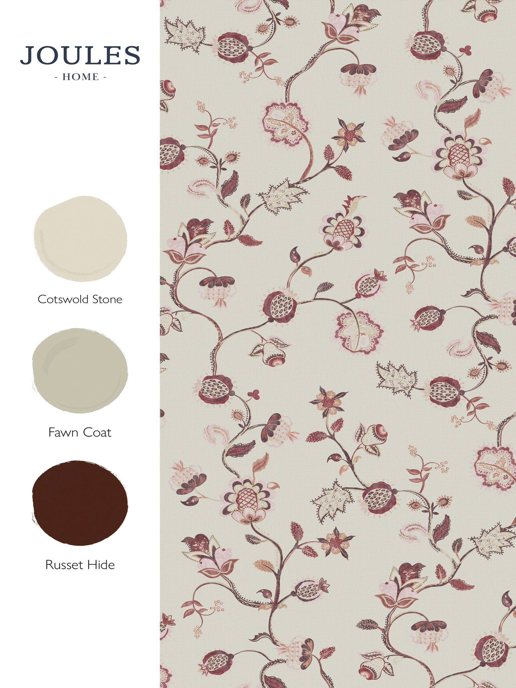 Red Pink Tree Of Life Floral 10M Wallpaper - Image 5 of 5 Red Pink Tree Of Life Floral 10M Wallpaper - Image 5 of 5