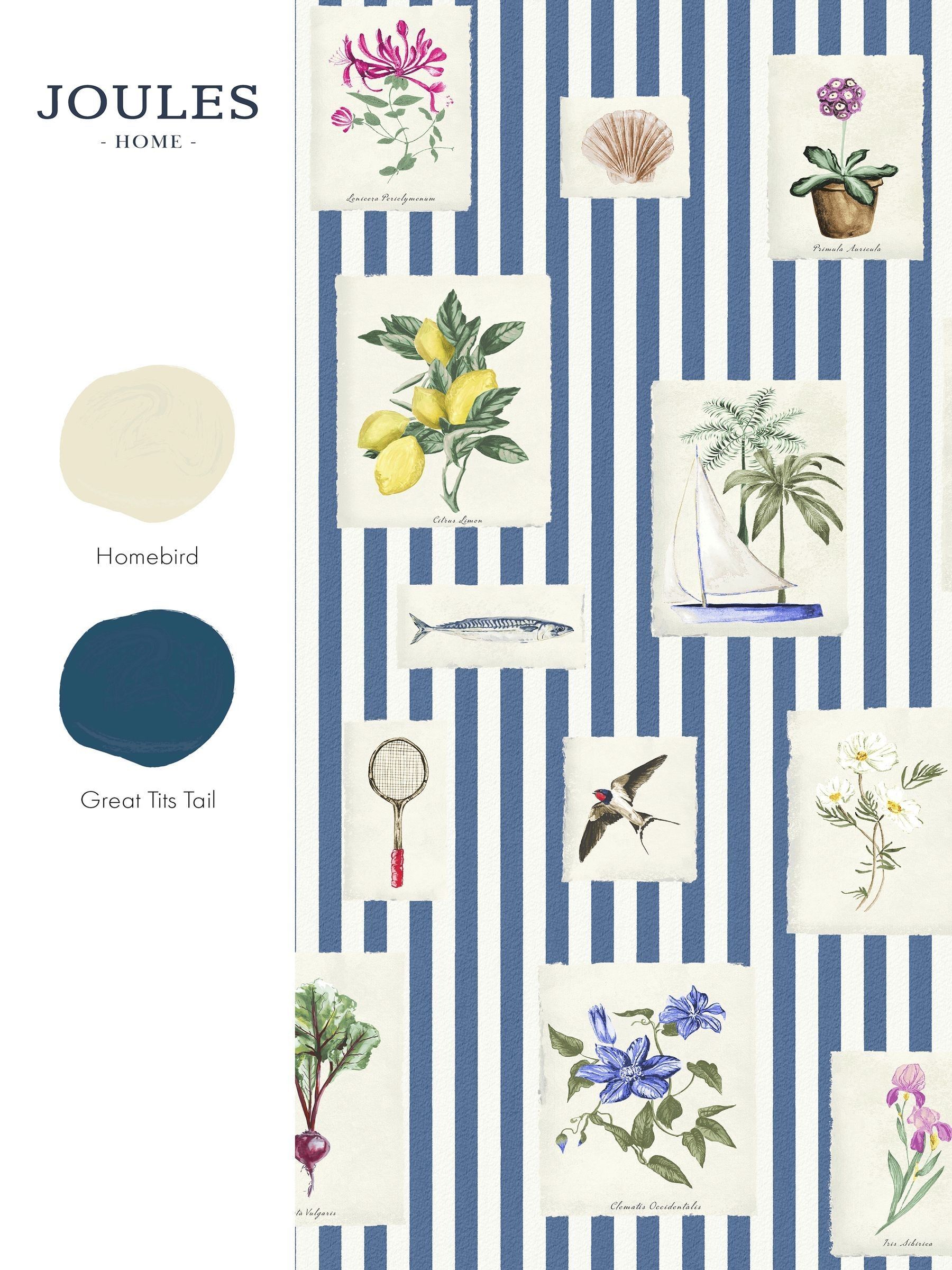 Blue Gallery Wall Stripe 10M Wallpaper - Image 4 of 5