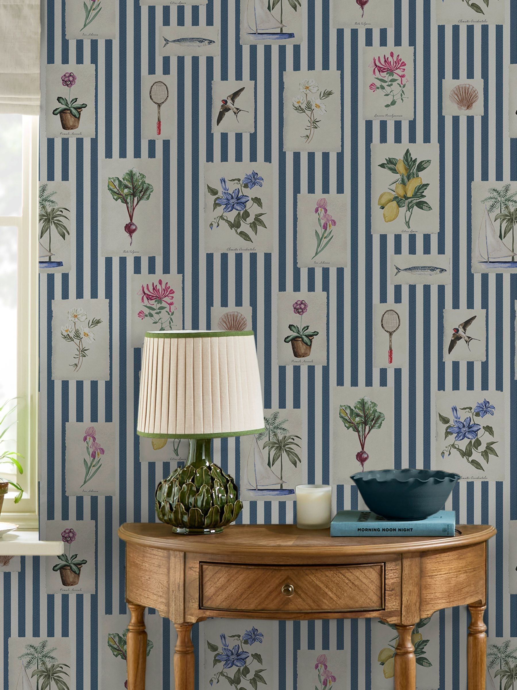 Blue Gallery Wall Stripe 10M Wallpaper - Image 5 of 5