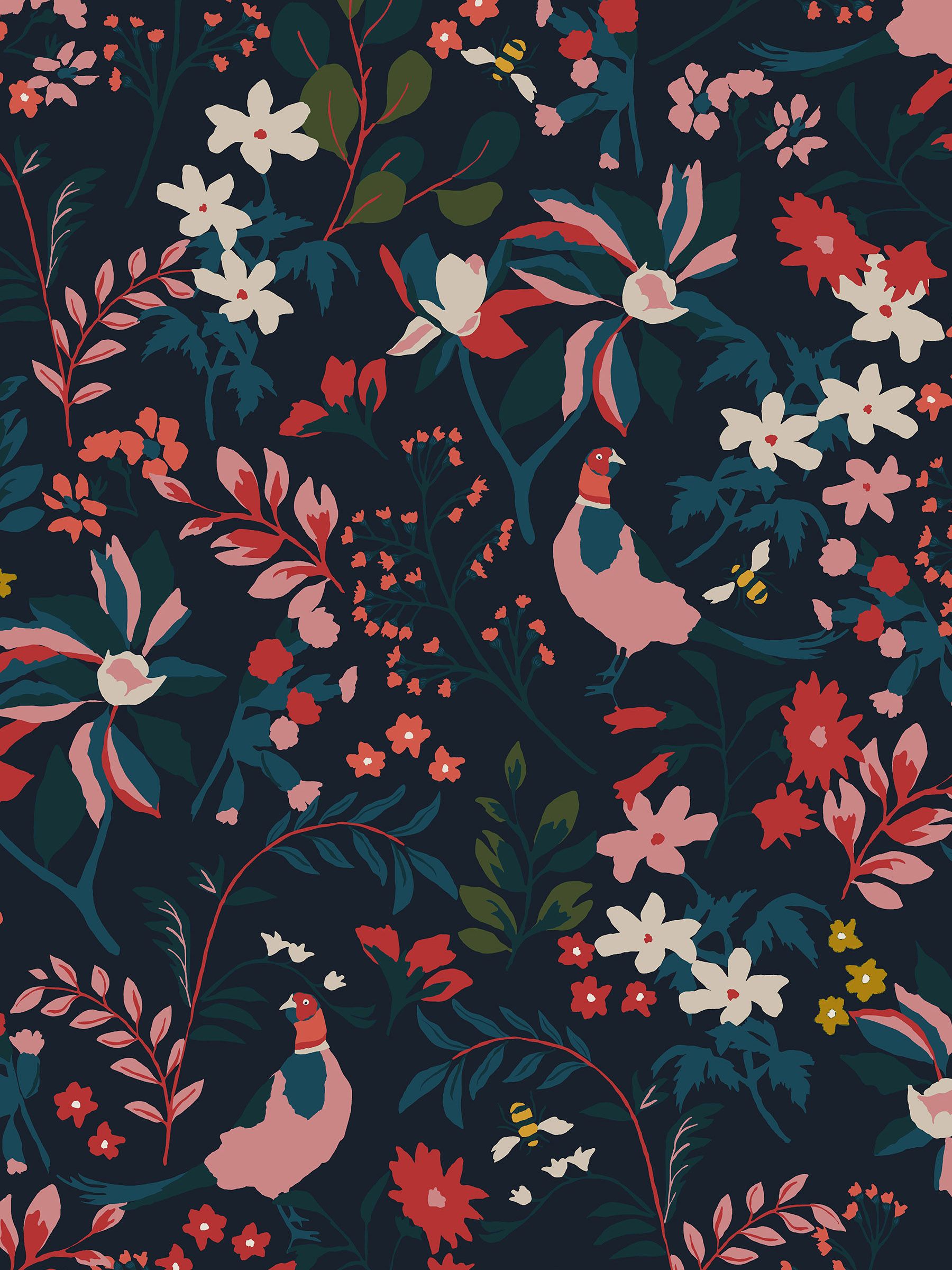 Blue Fields Edge Floral Wallpaper - Image 2 of 5