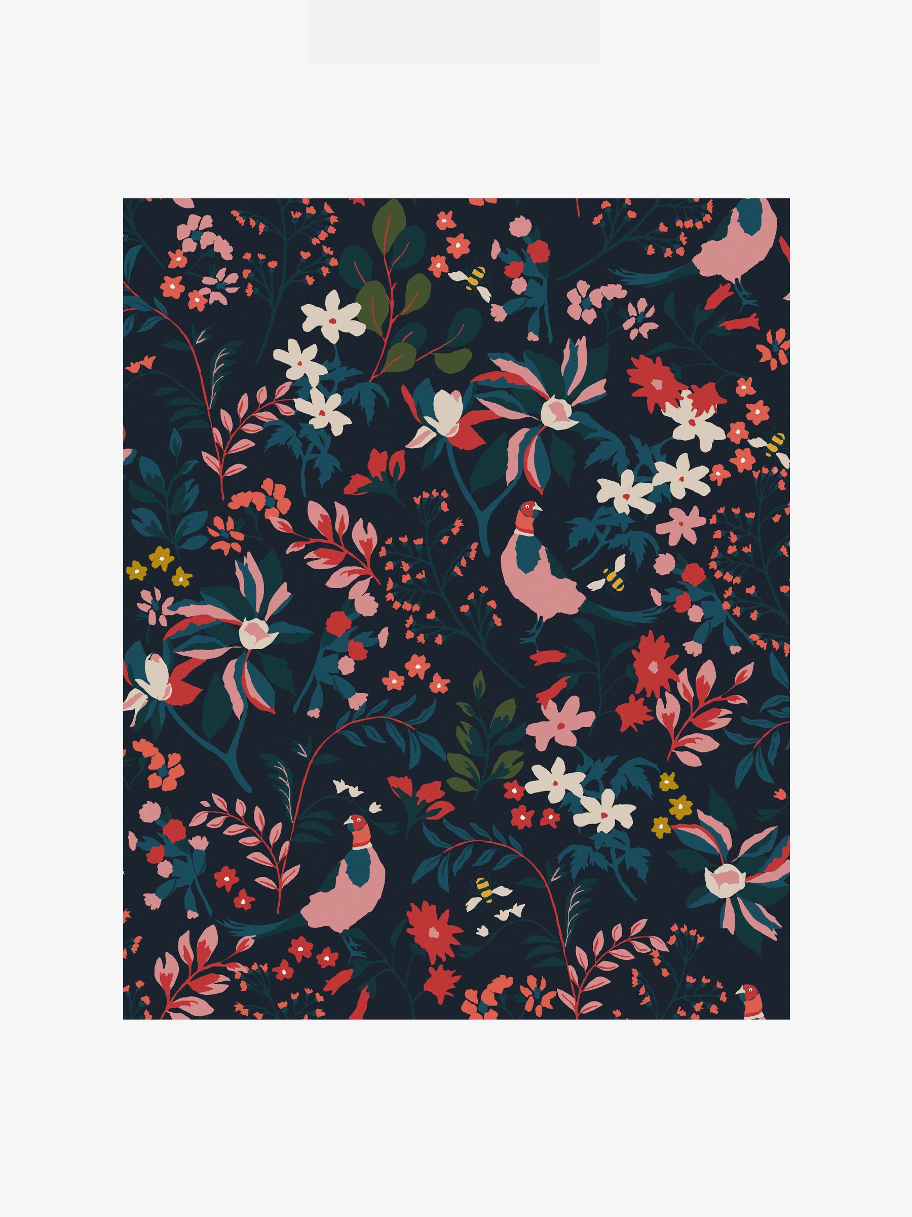 Blue Fields Edge Floral Wallpaper - Image 3 of 5