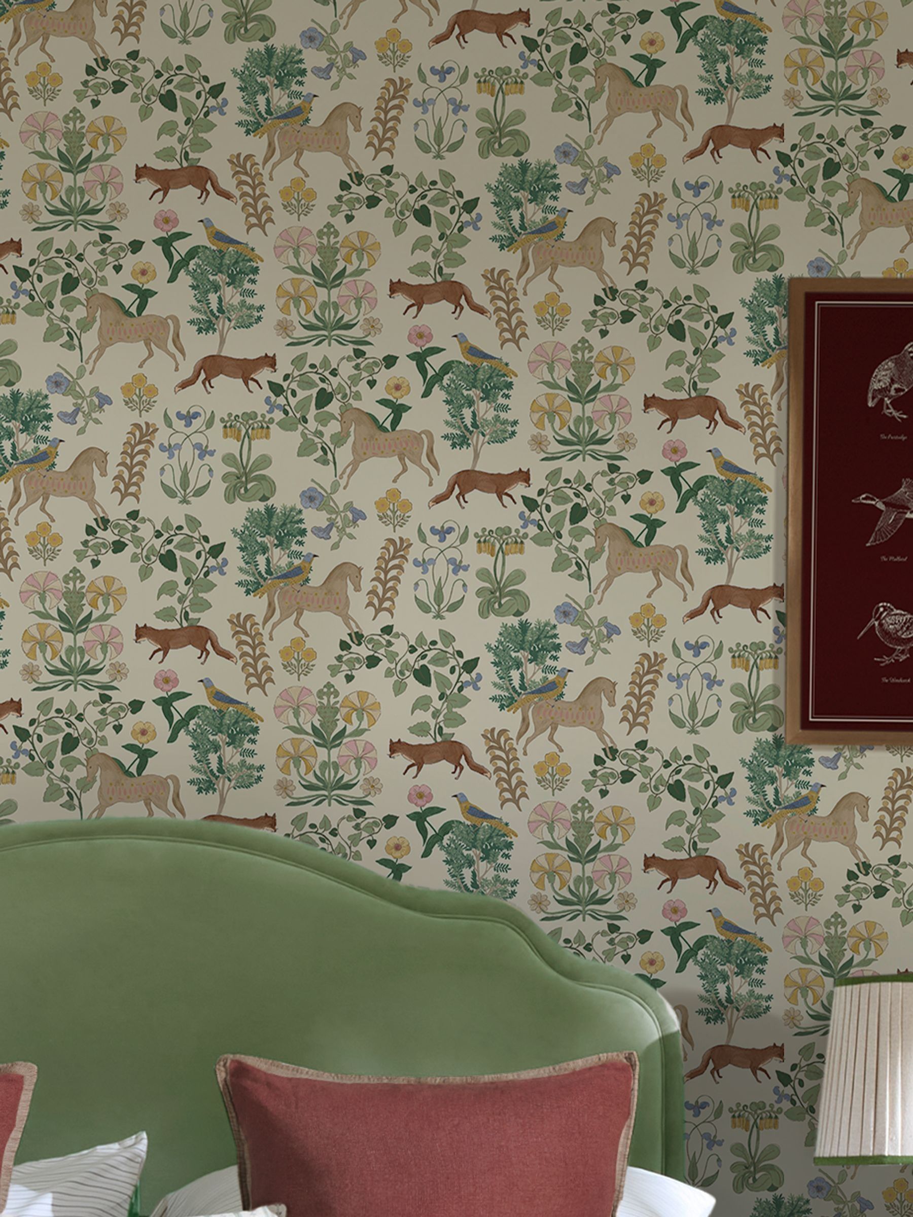 Multi Folk Forest Floral 10M Wallpaper - Image 2 of 5 Multi Folk Forest Floral 10M Wallpaper - Image 2 of 5
