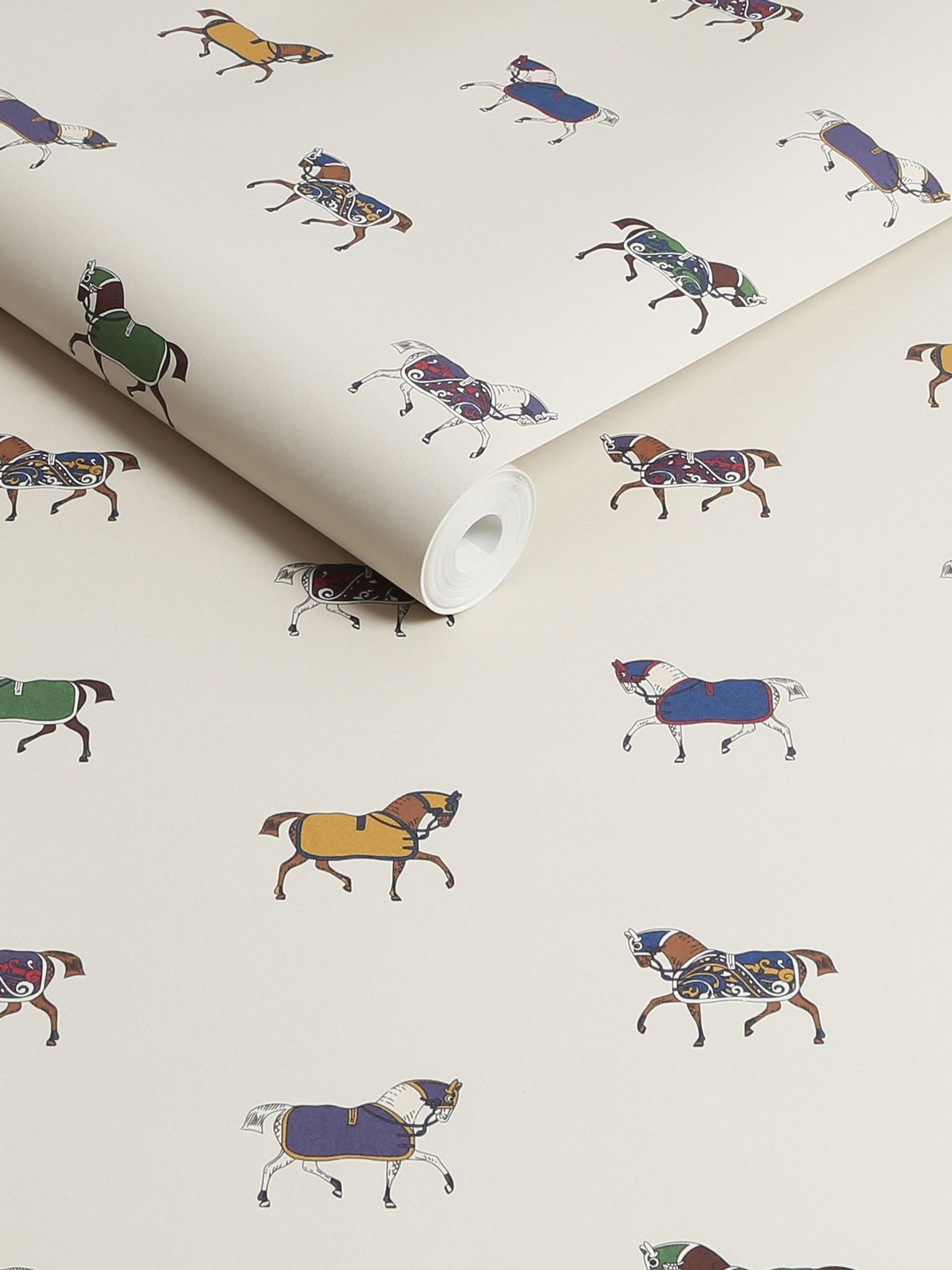 Cream Regal Horse Print 10M Wallpaper - Image 3 of 4