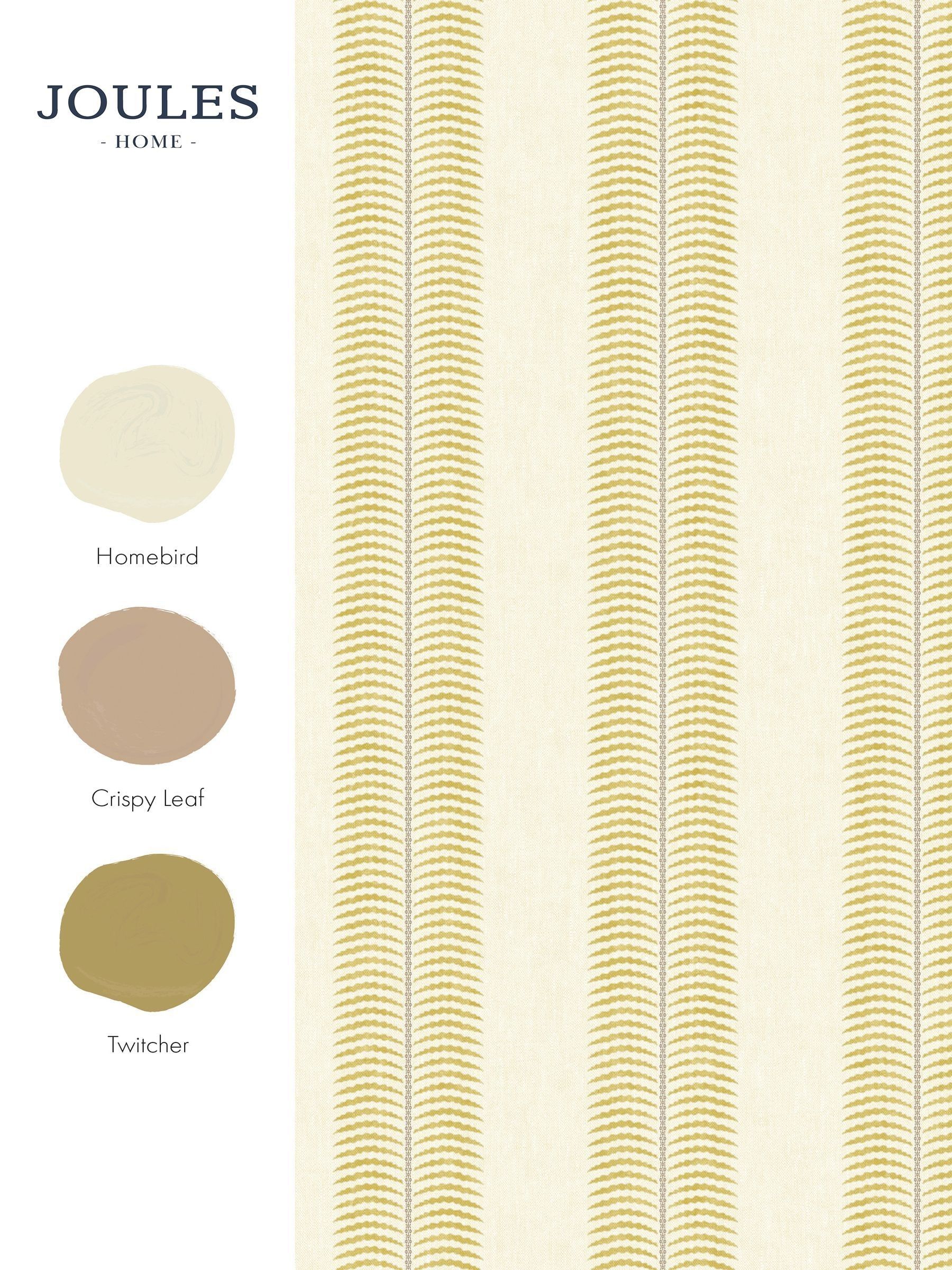 Cream Yellow Palm Leaf Stripe 10M Wallpaper - Image 4 of 5