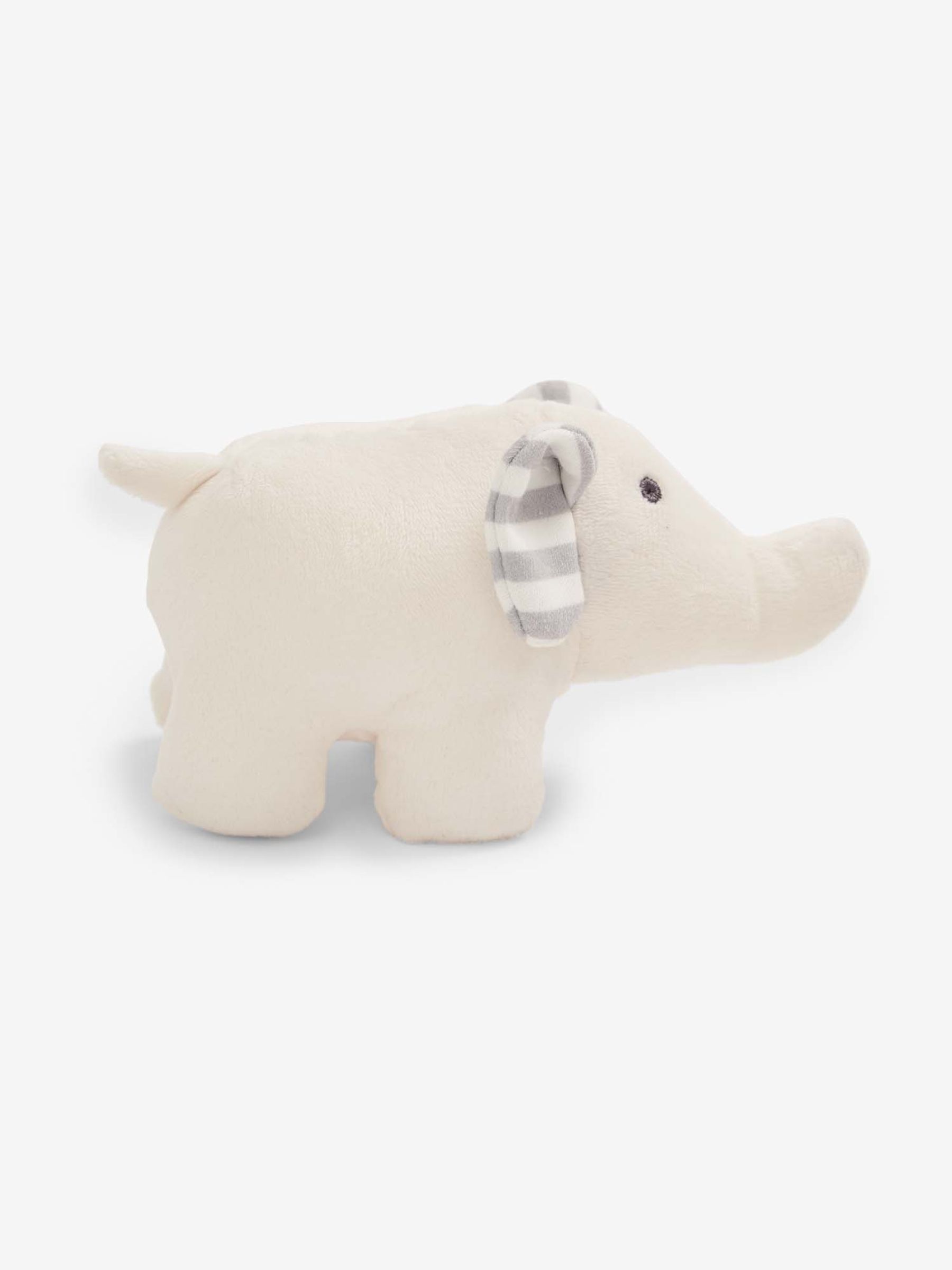 White Elephant Soft Rattle Toy - Image 2 of 3