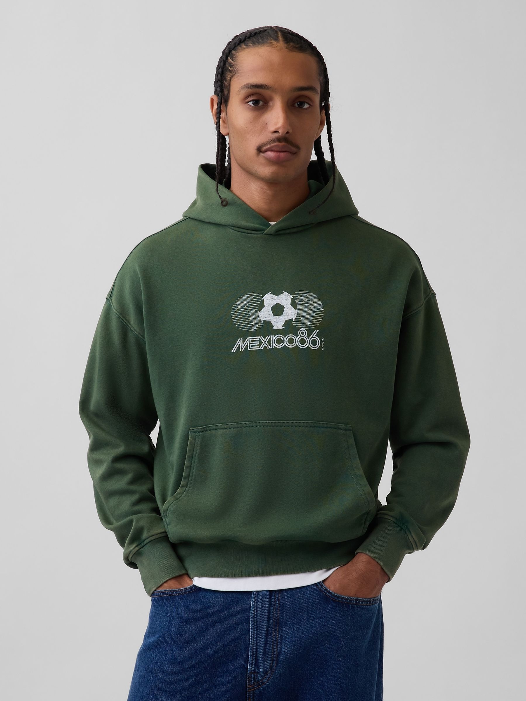 Green Mexico FIFA WORLD CUP™ Vintage Soft Oversized Hoodie - Image 1 of 5