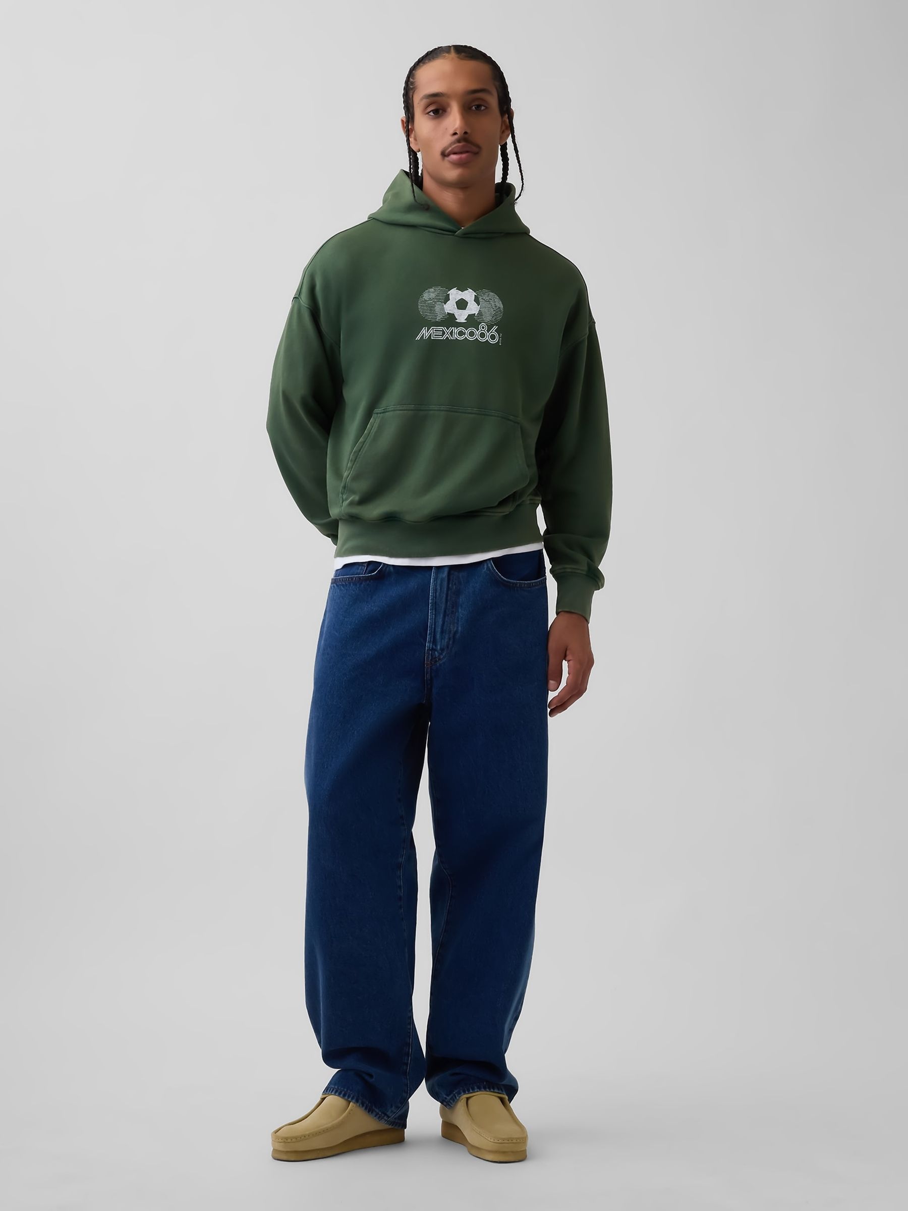 Green Mexico FIFA WORLD CUP™ Vintage Soft Oversized Hoodie - Image 3 of 5