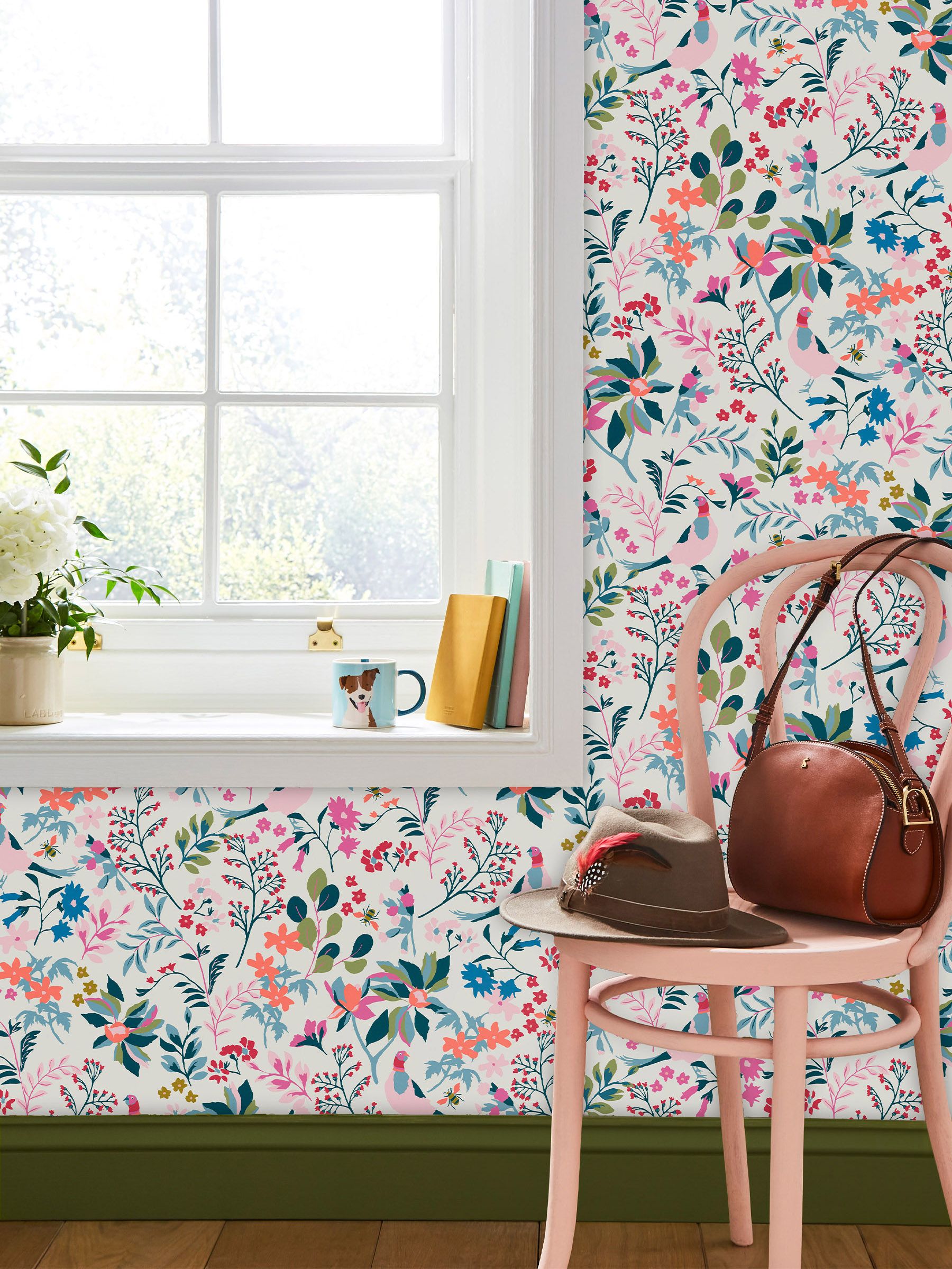 Pink Fields Edge Floral Wallpaper - Image 1 of 4