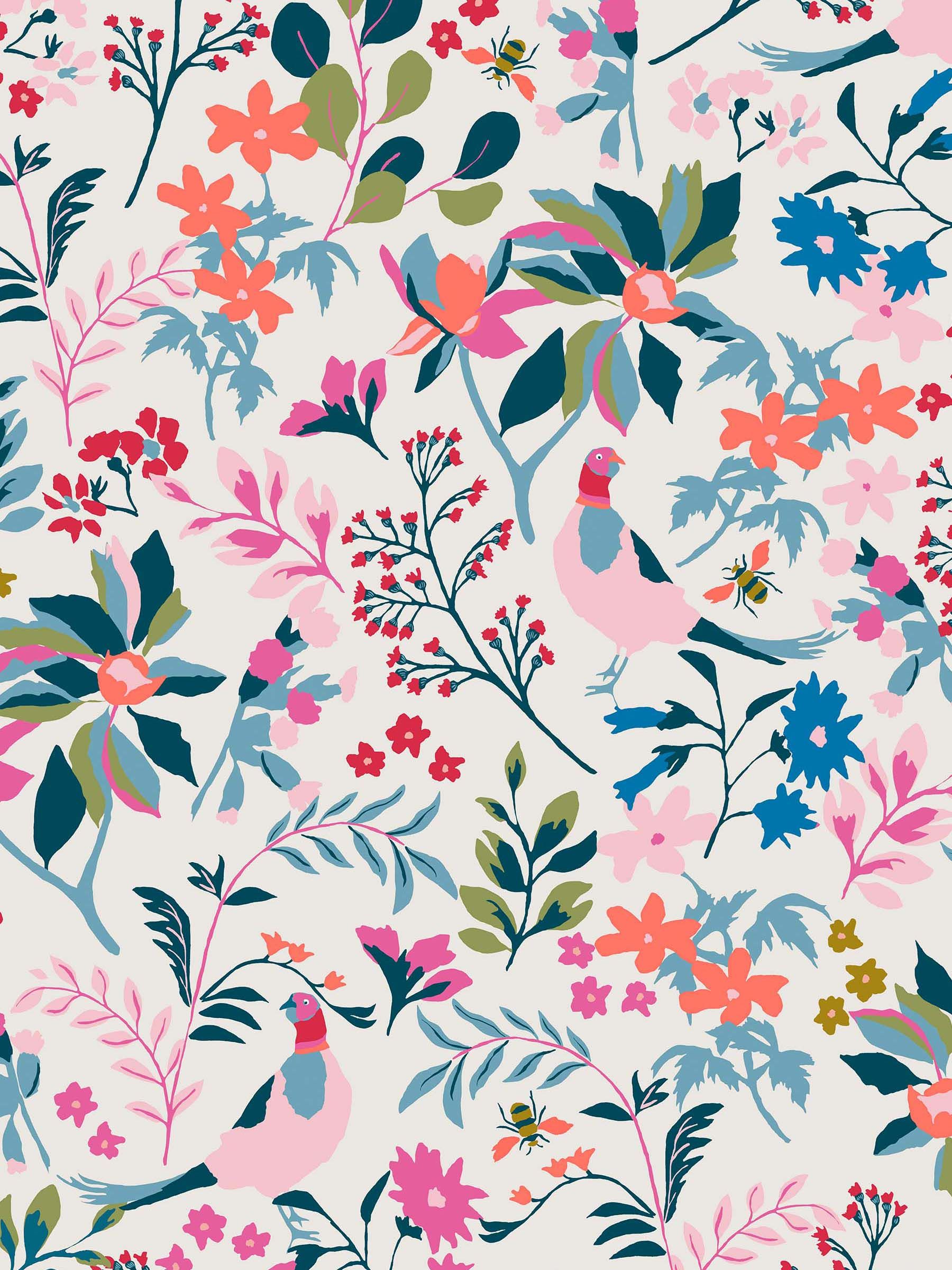 Pink Fields Edge Floral Wallpaper - Image 2 of 4