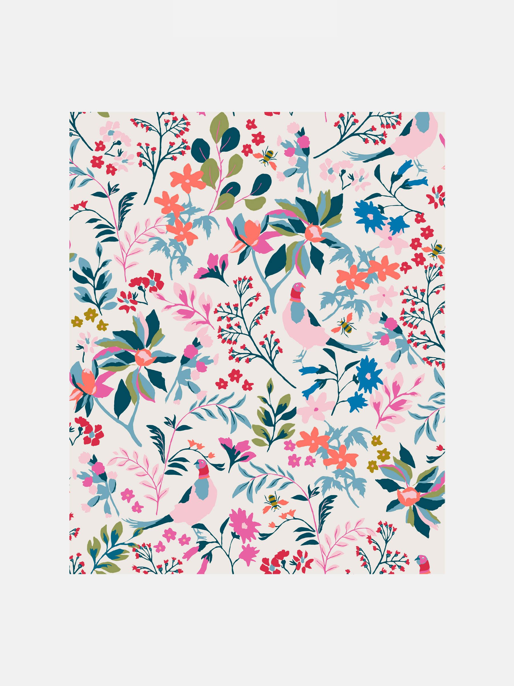 Pink Fields Edge Floral Wallpaper - Image 3 of 4