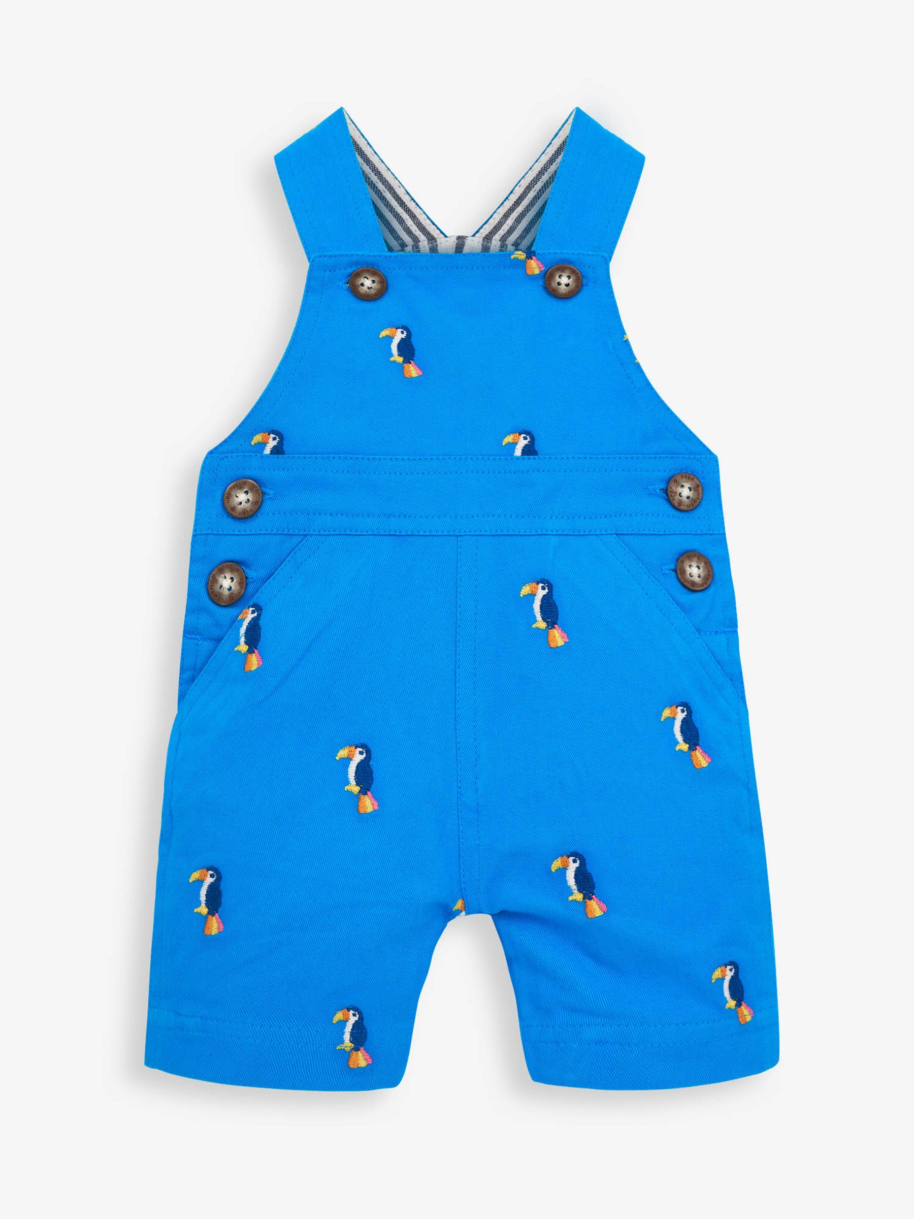 Blue Toucan Embroidered Baby Dungarees - Image 1 of 3