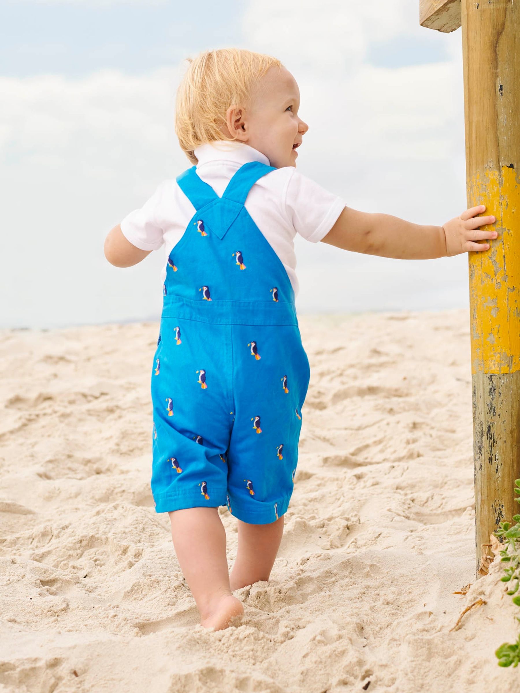 Blue Toucan Embroidered Baby Dungarees - Image 3 of 3
