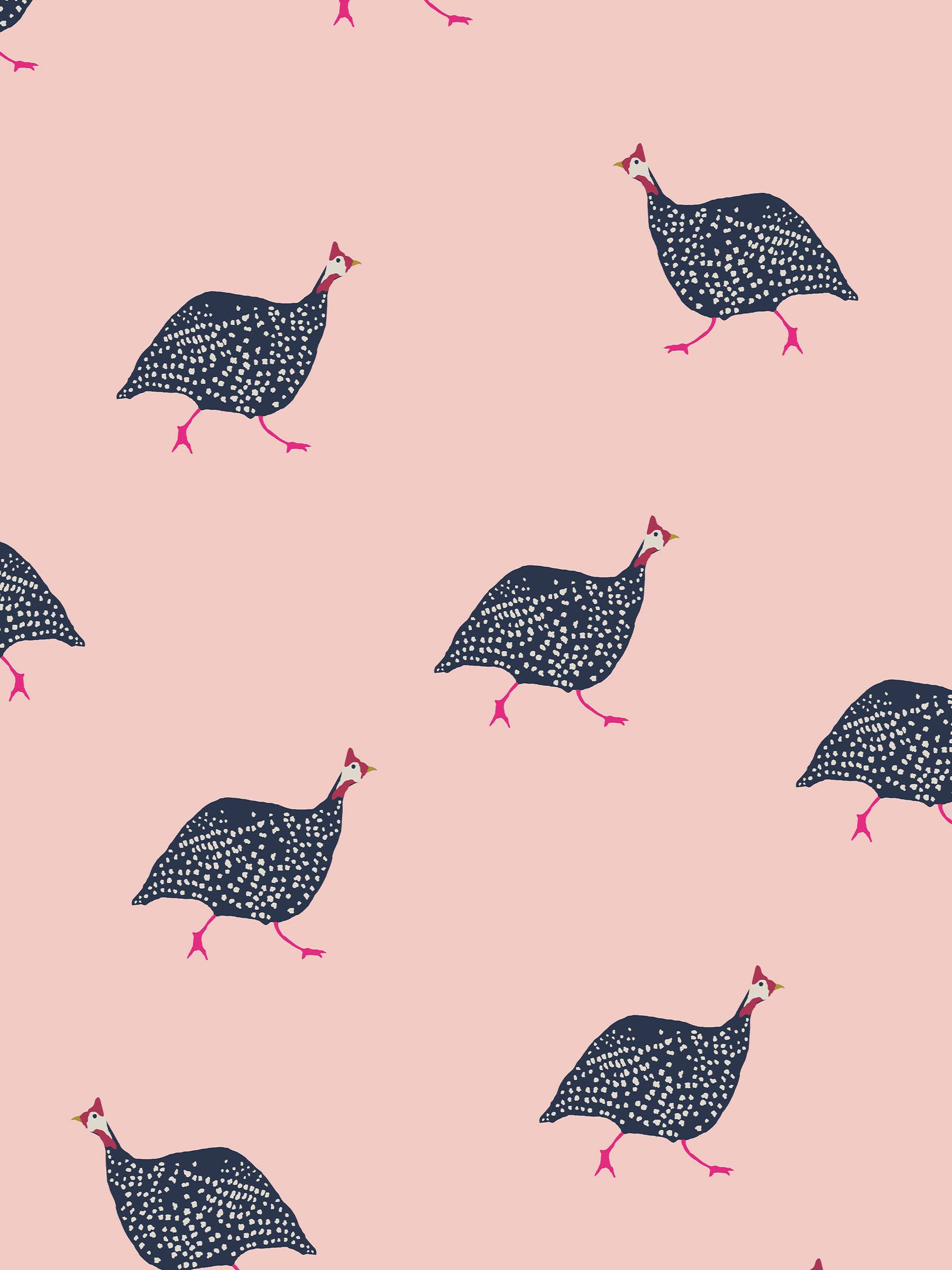 Pink Guinea Fowl Wallpaper - Image 2 of 5
