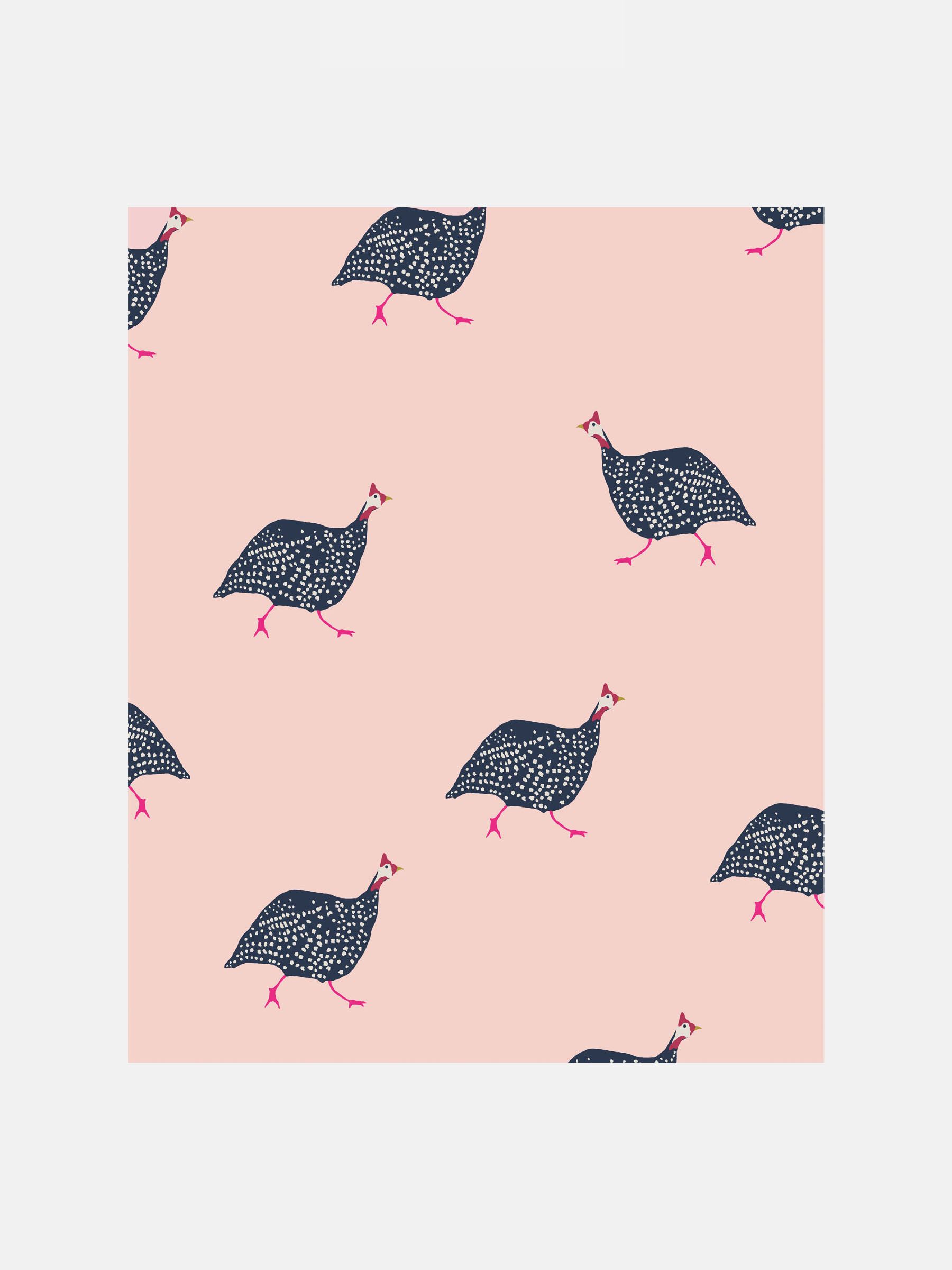 Pink Guinea Fowl Wallpaper - Image 3 of 5