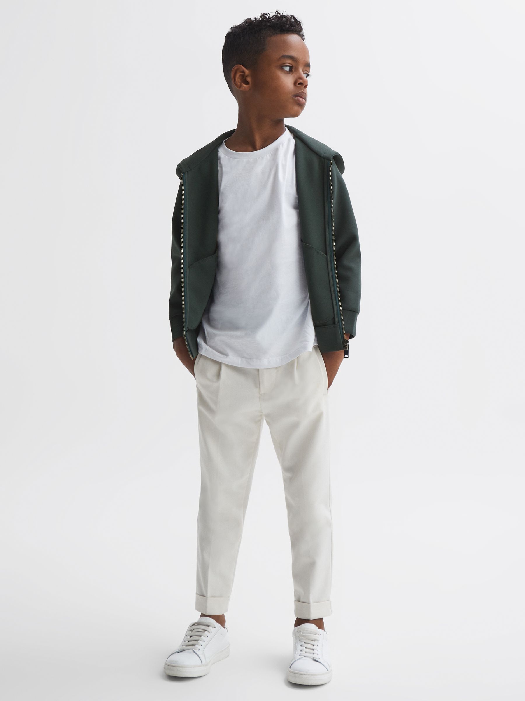 Senior Zip-Through Hoodie in Forest Green - Image 3 of 6