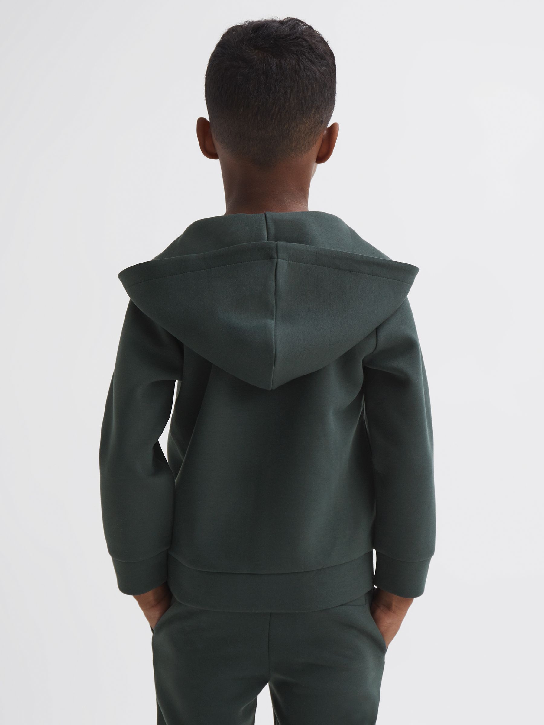 Senior Zip-Through Hoodie in Forest Green - Image 5 of 6