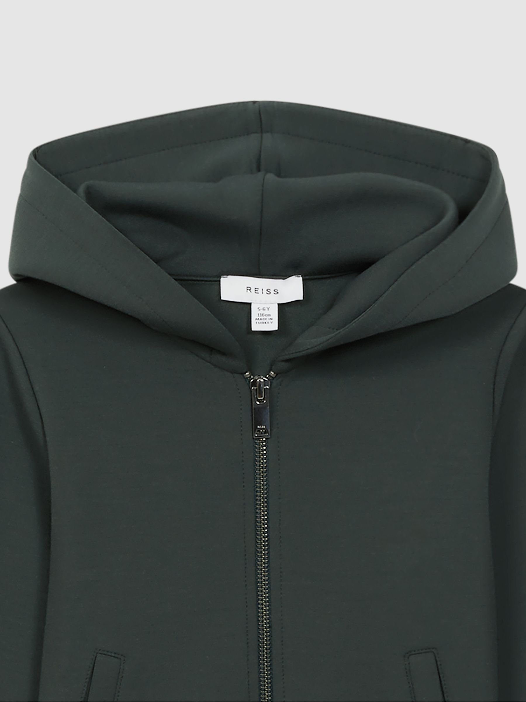 Senior Zip-Through Hoodie in Forest Green - Image 6 of 6