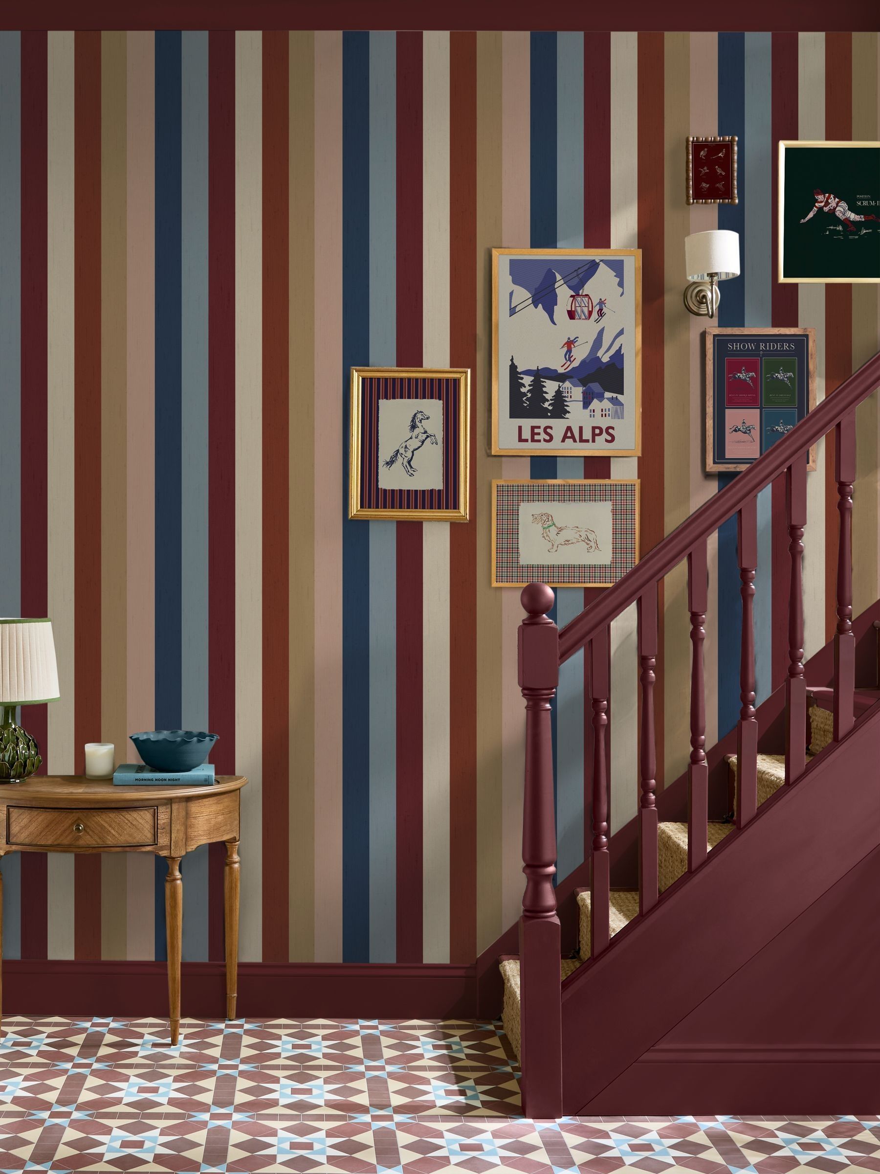 Multi Heritage Stripe 10M Wallpaper - Image 1 of 5