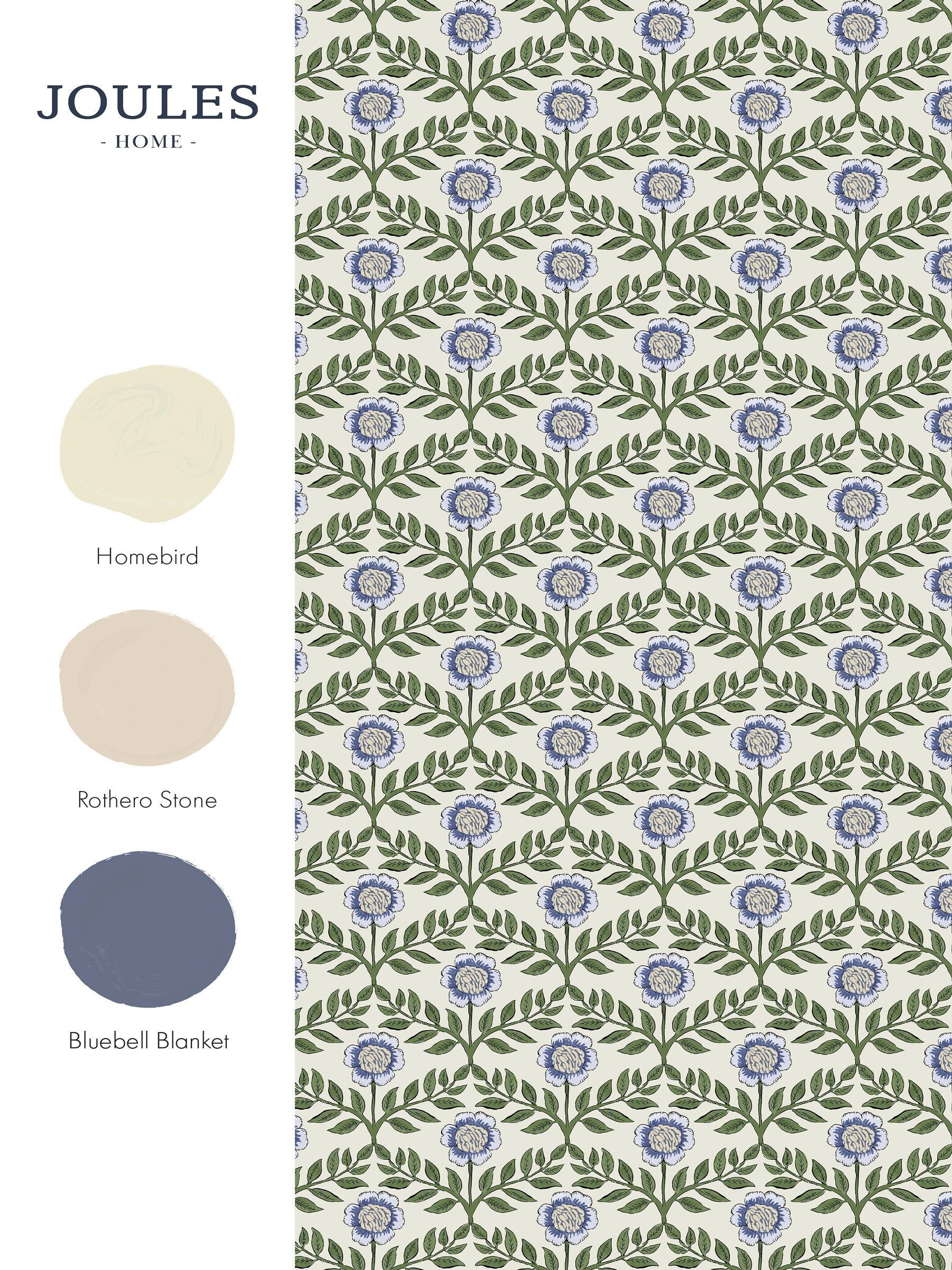 Green Blue Stately Floral 10M Wallpaper - Image 4 of 5