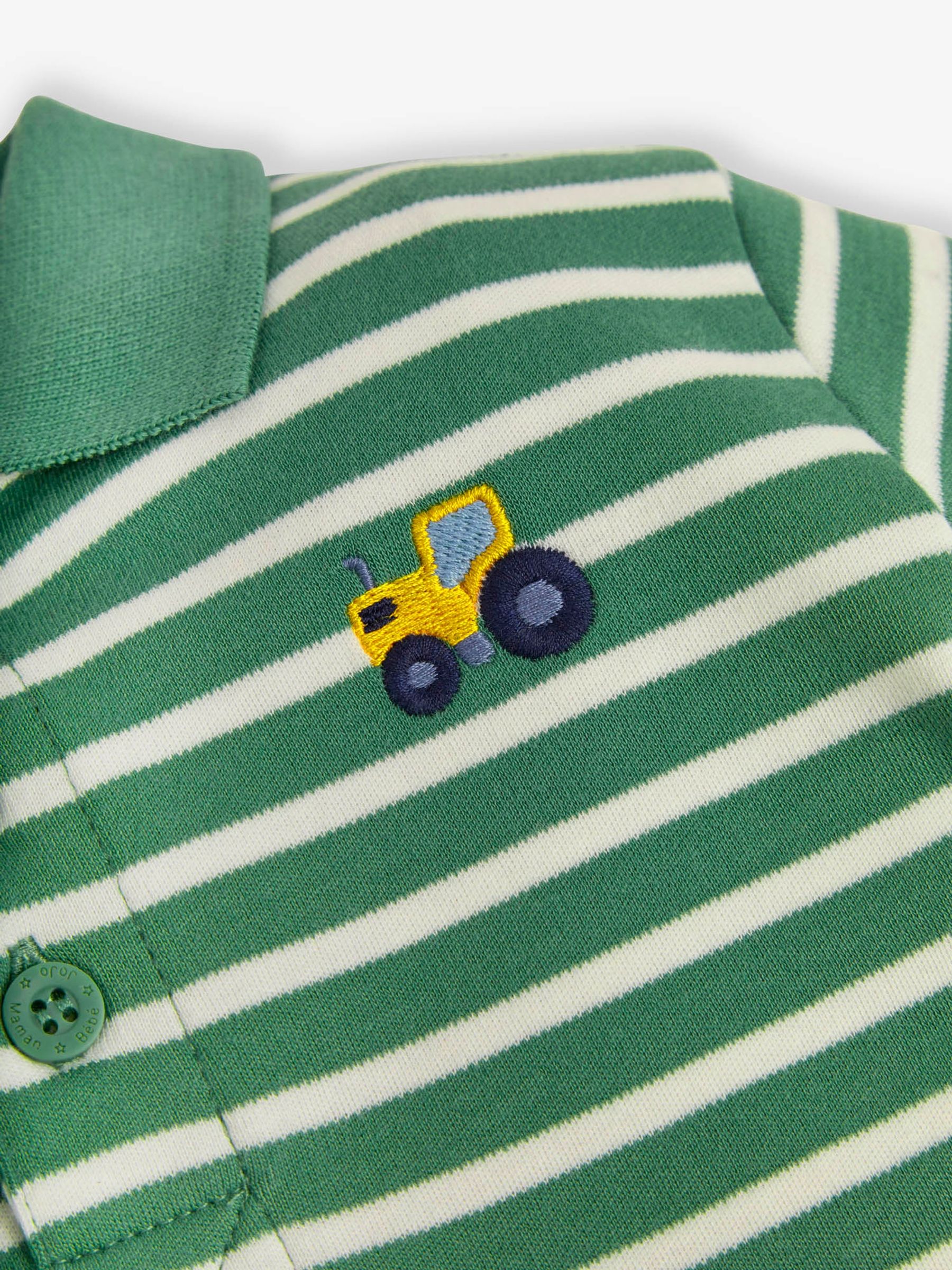 Khaki Stripe Tractor Polo Shirt - Image 3 of 3