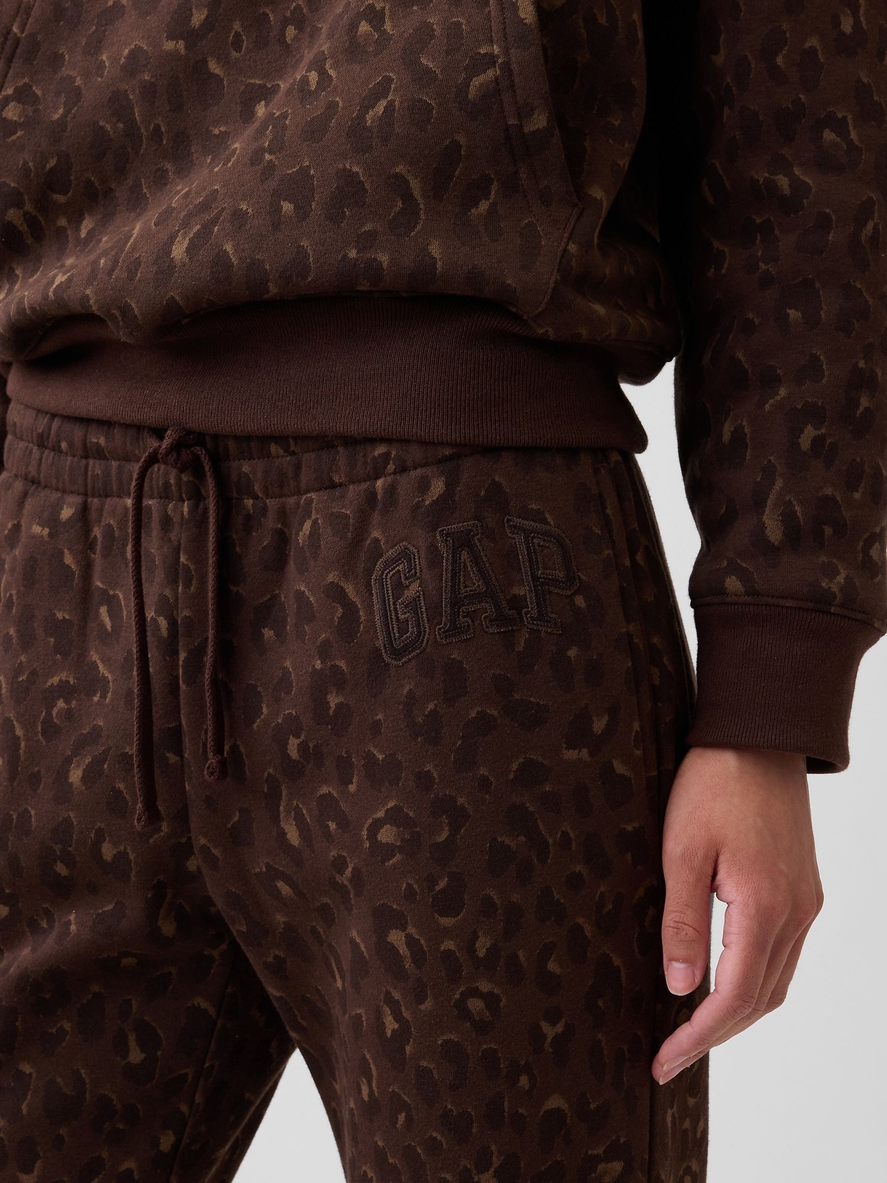 Brown Leopard Logo Straight Joggers - Image 4 of 5