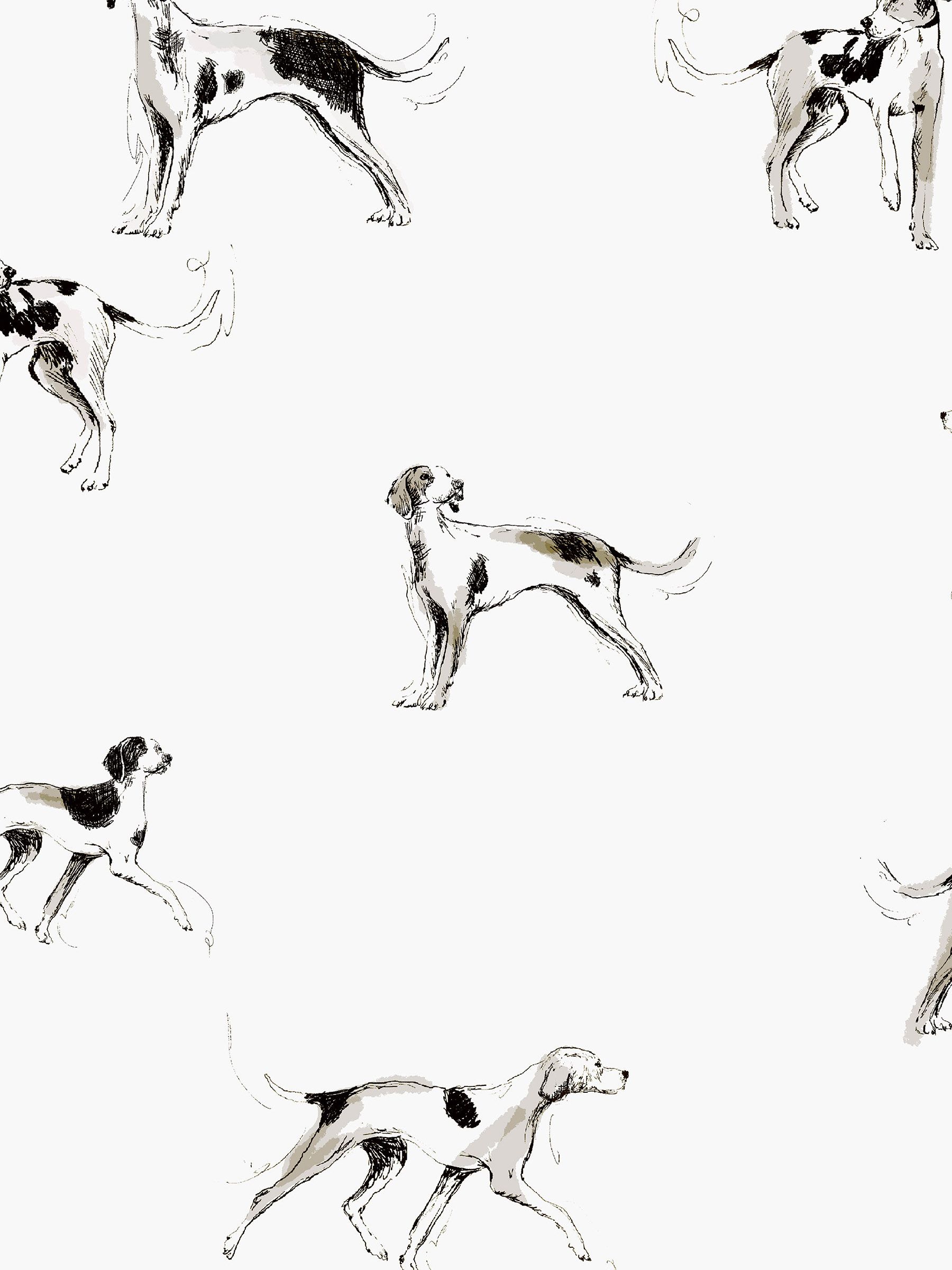 White Sketchy Dogs Wallpaper - Image 2 of 4