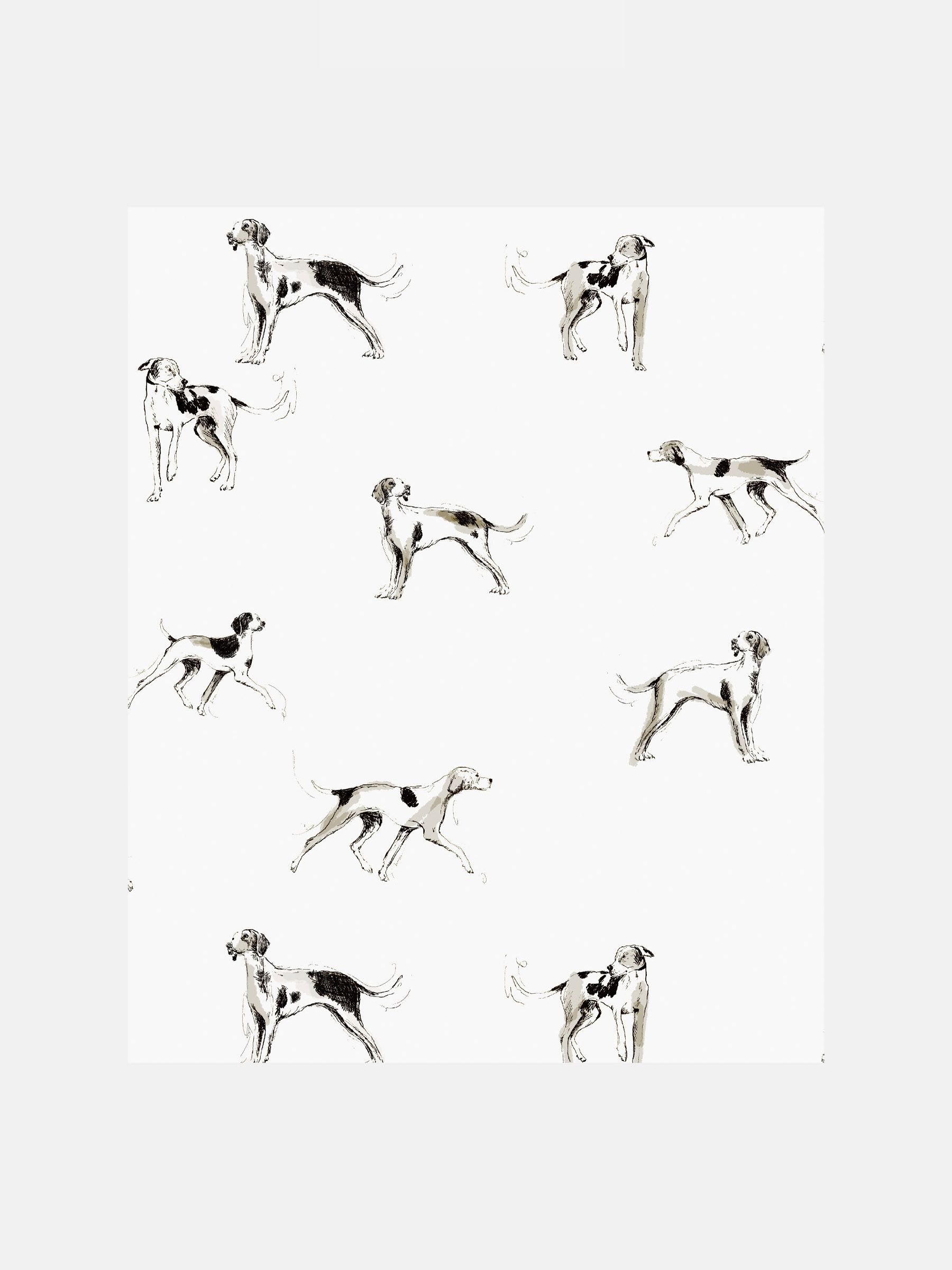 White Sketchy Dogs Wallpaper - Image 3 of 4