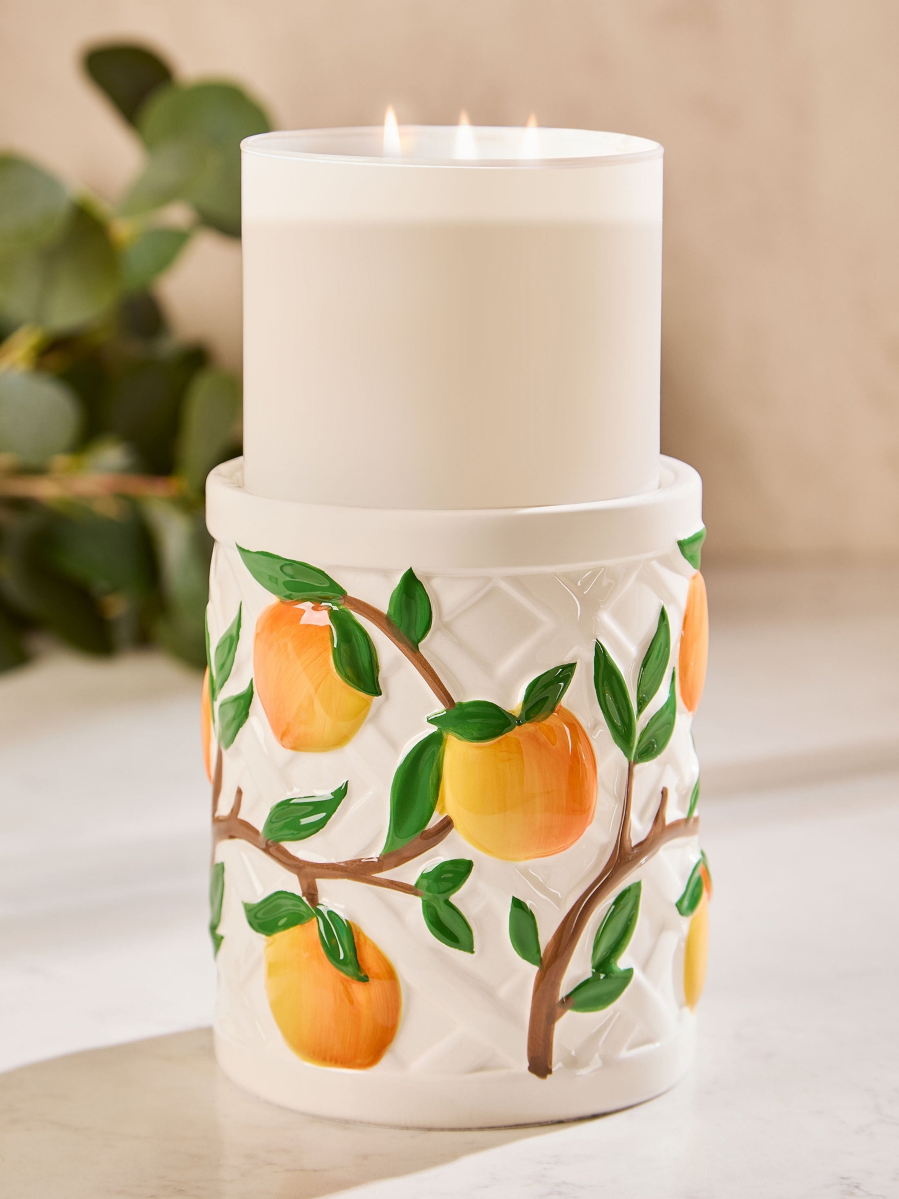 Peach 3-Wick Candle Holder - Image 1 of 2