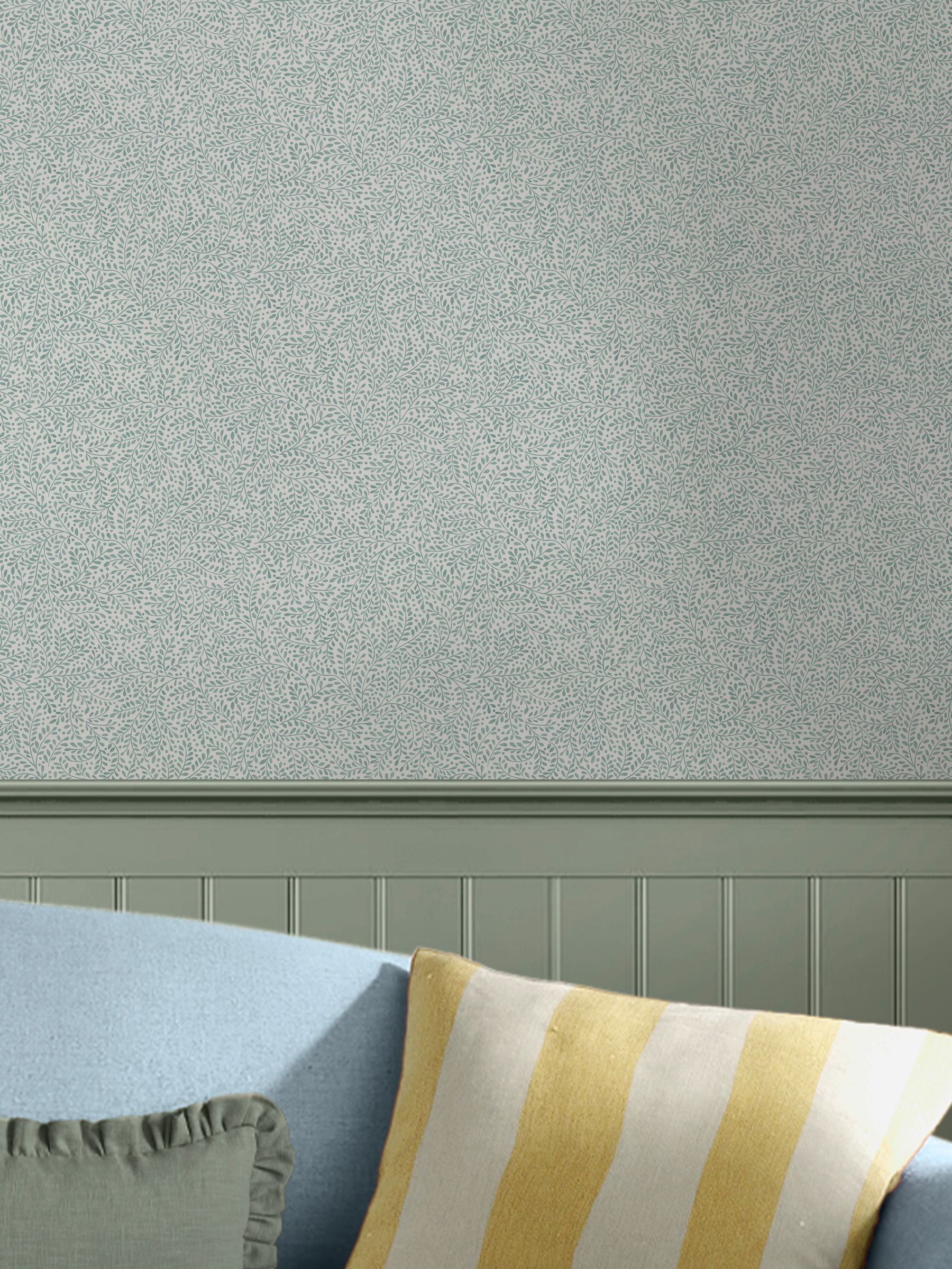 Duck Egg Blue Heritage Stripe 10M Wallpaper - Image 2 of 5