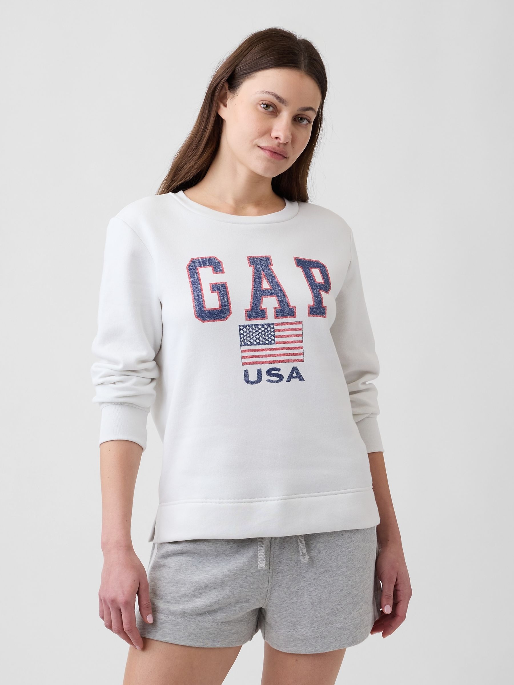 White Relaxed Gap Logo Sweatshirt - Image 1 of 5