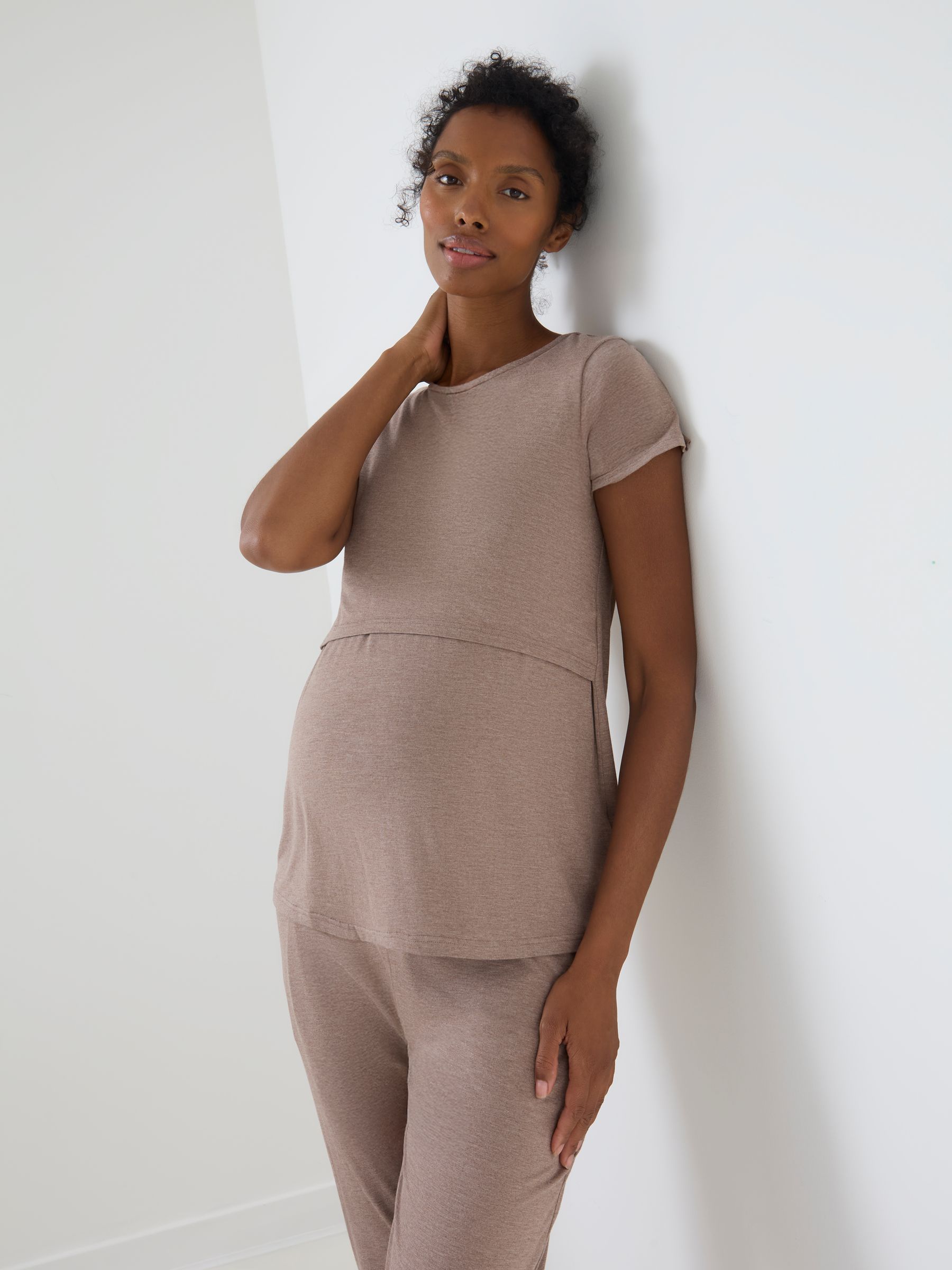 Oatmeal Marl 3-Piece Maternity & Nursing Bundle Set - Image 2 of 5