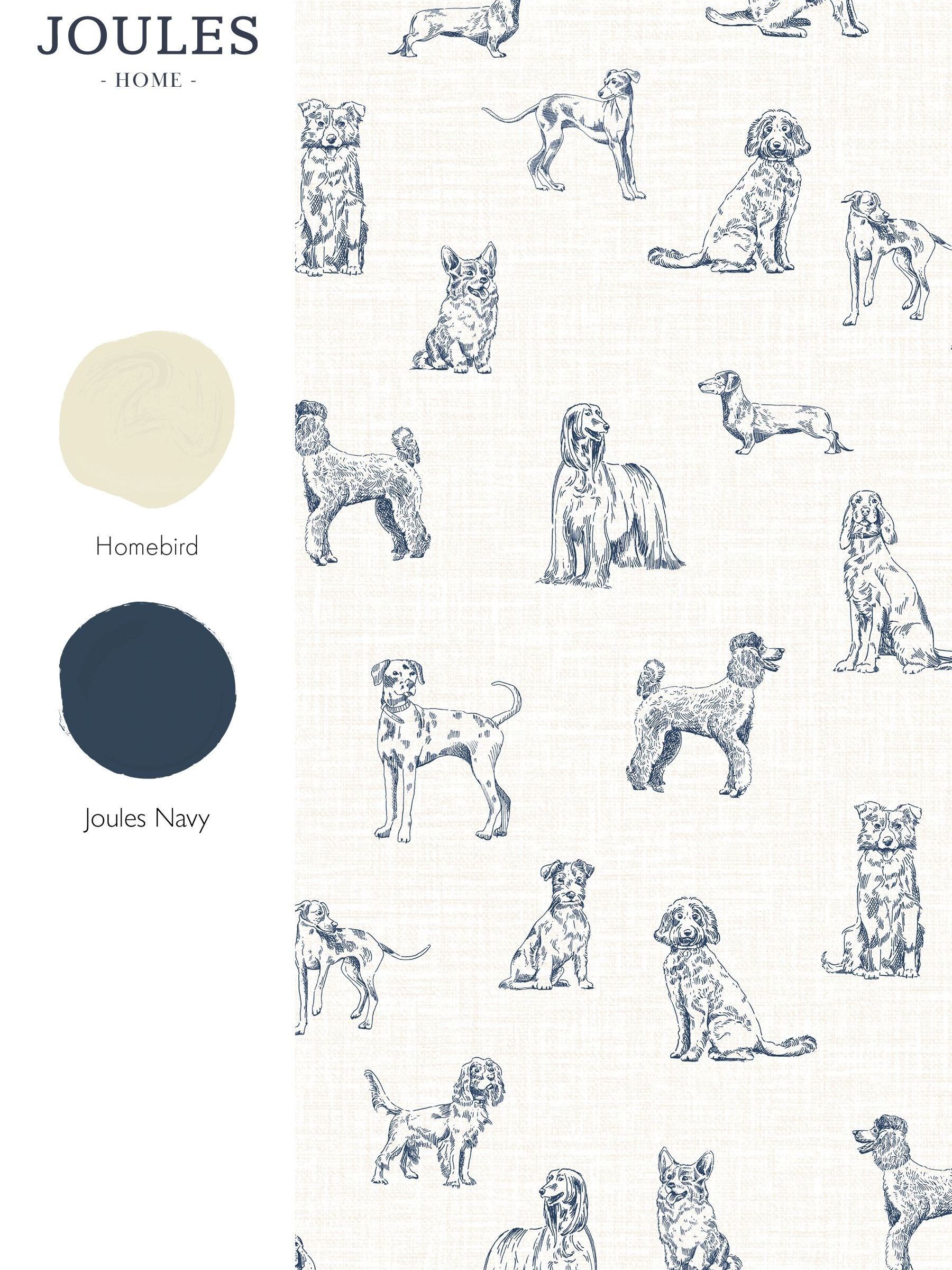Cream Blue Sketched Dogs 10M Wallpaper - Image 4 of 4