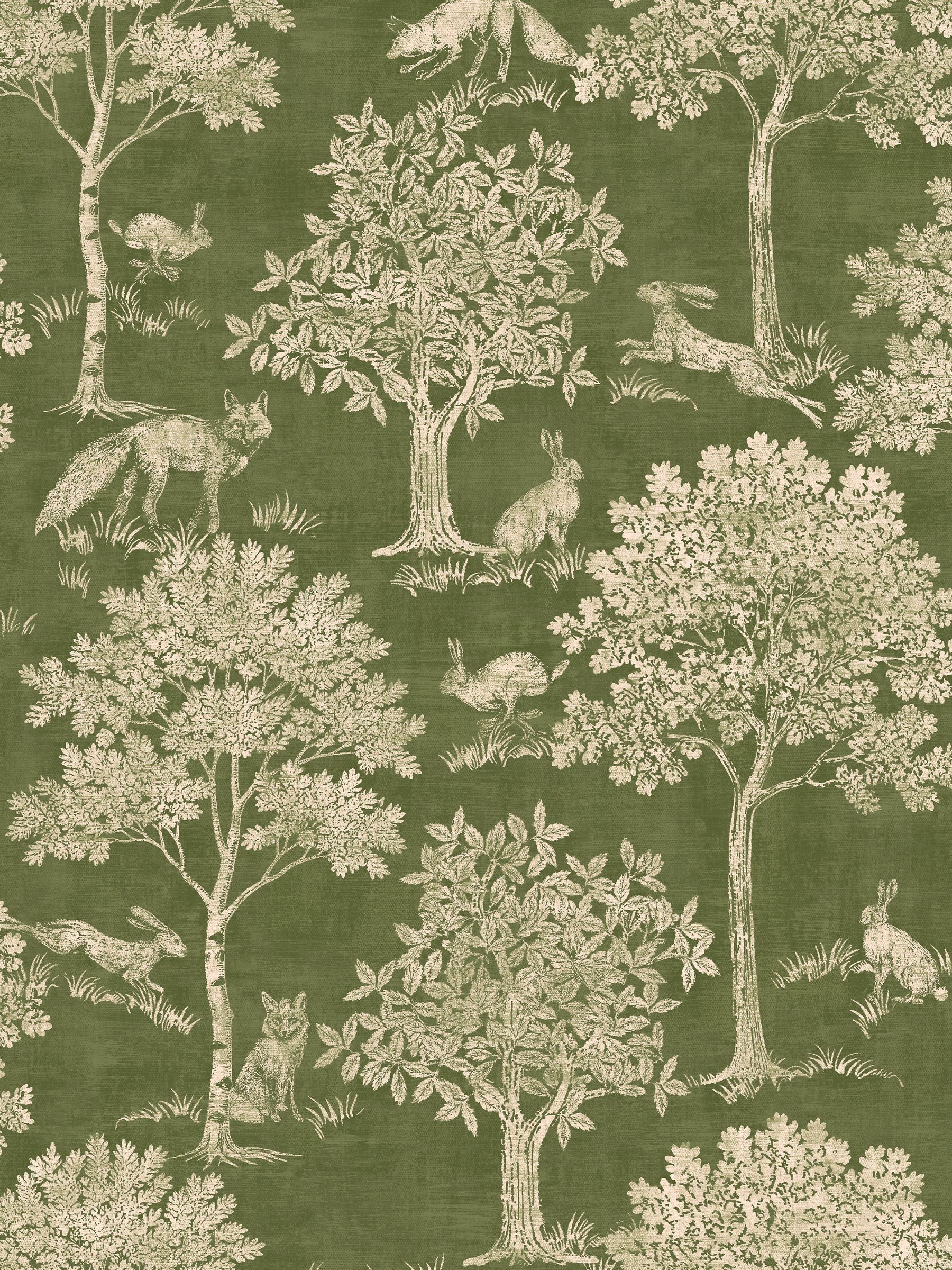 Olive Green Fox and Hare 10M Wallpaper - Image 2 of 5