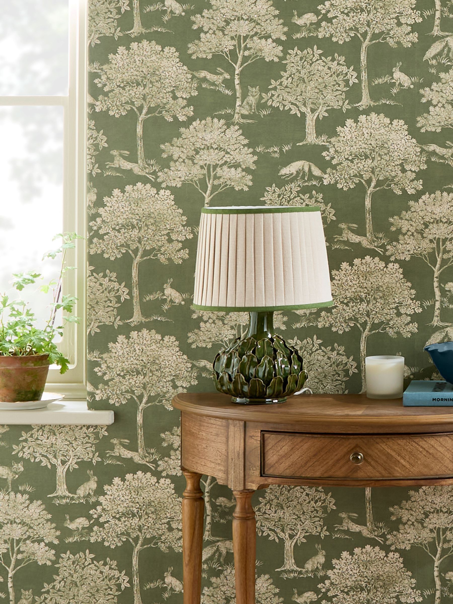 Olive Green Fox and Hare 10M Wallpaper - Image 5 of 5