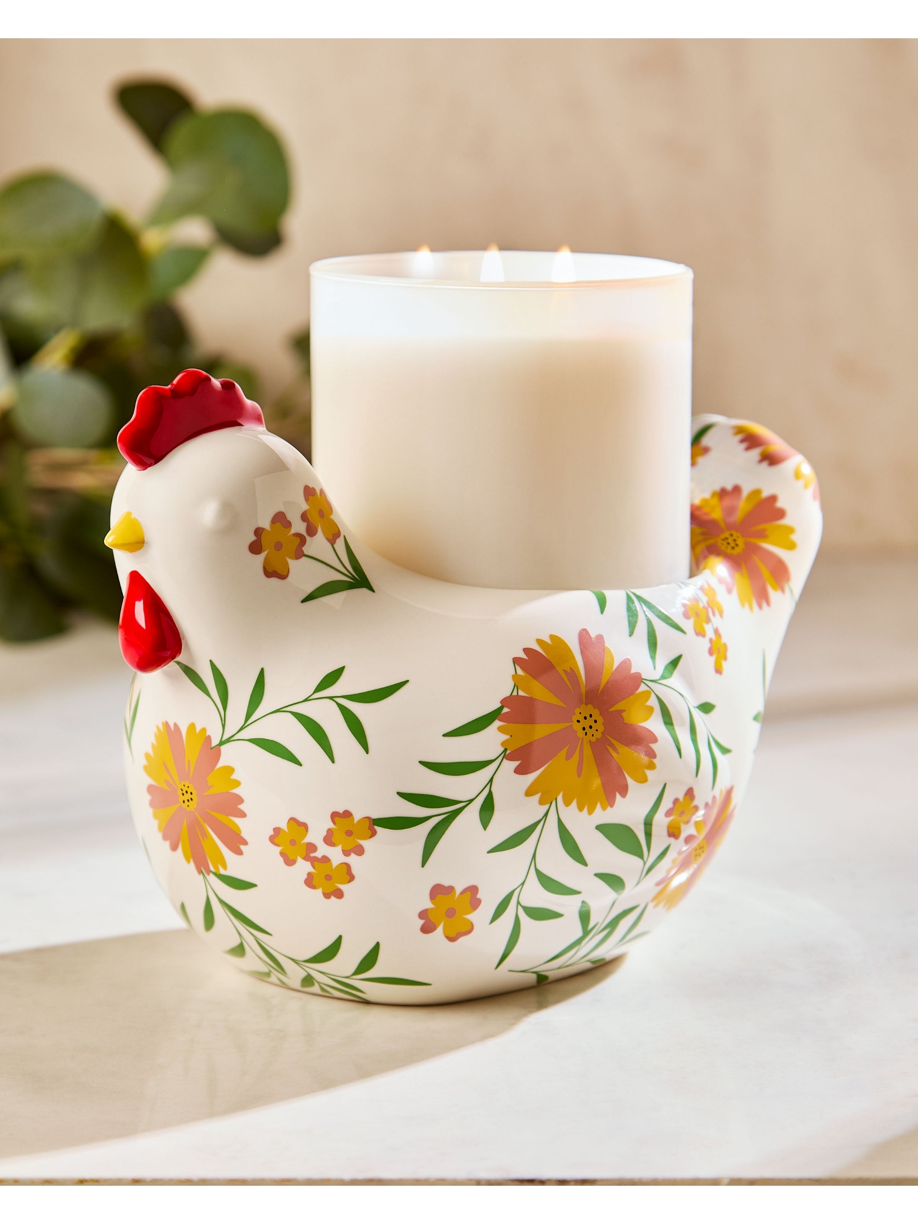 Chicken 3-Wick Candle Holder - Image 2 of 2