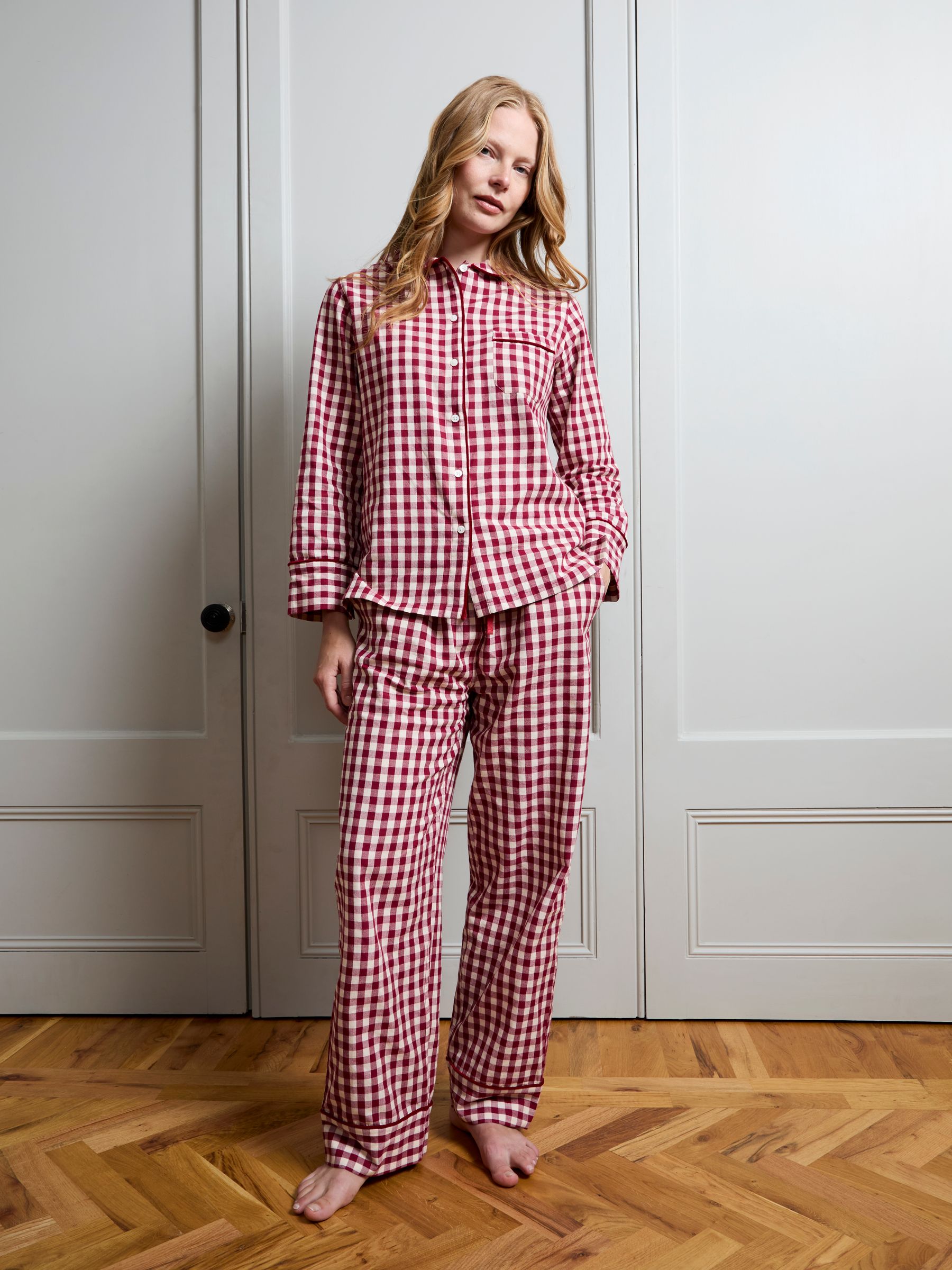 Red Gingham Women's Christmas Pyjamas - Image 1 of 4