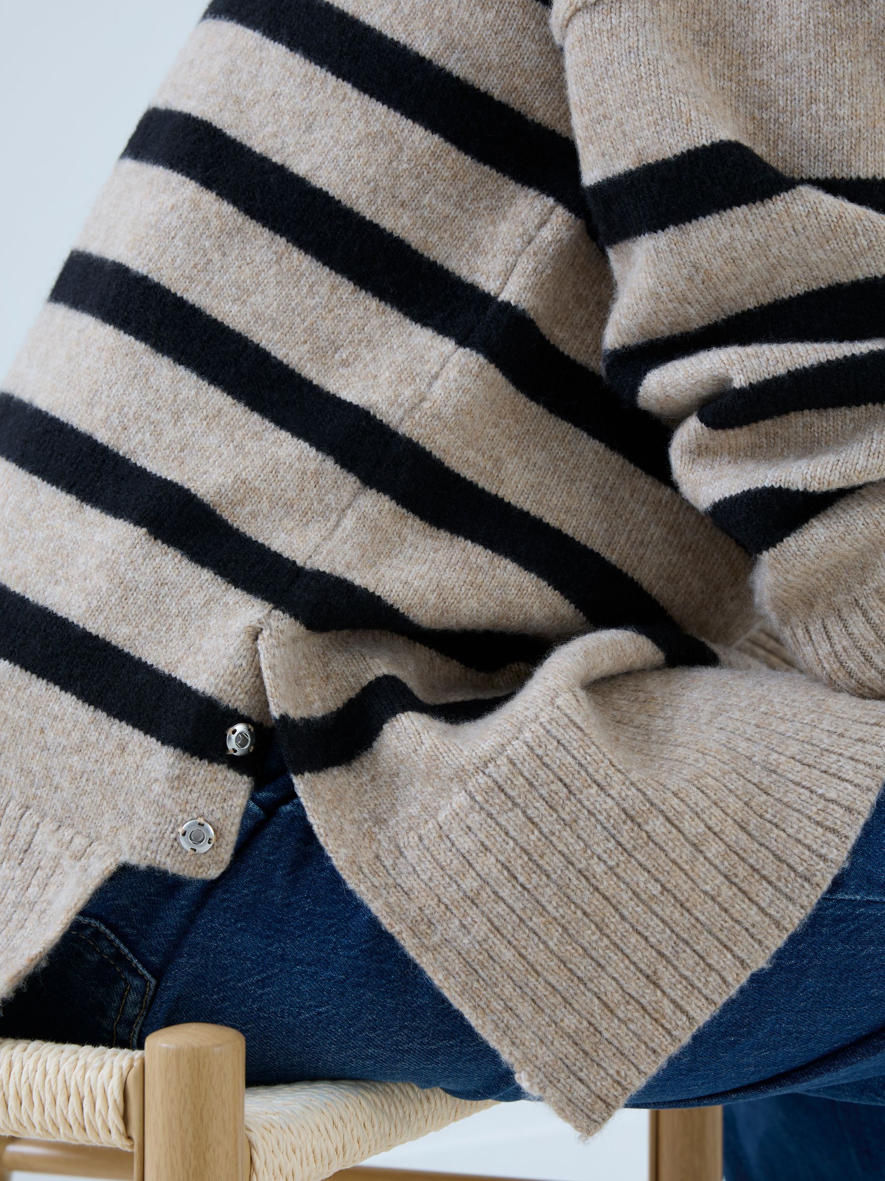 Cream Maternity & Nursing Long Sleeve Zip Neck Jumper - Image 5 of 5