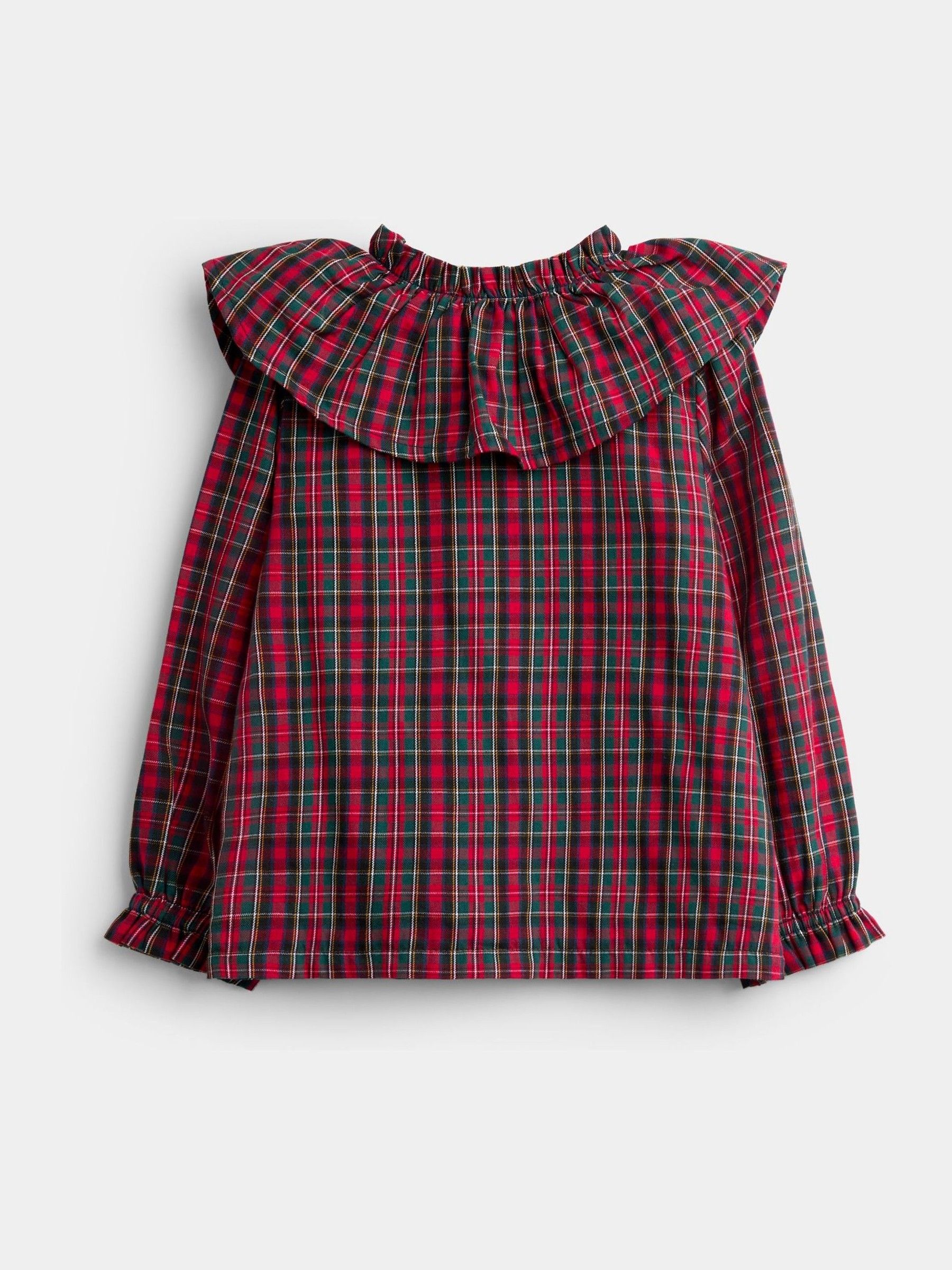 Red Tartan Check Collared Blouse & Cord Skirt Set - Image 3 of 7