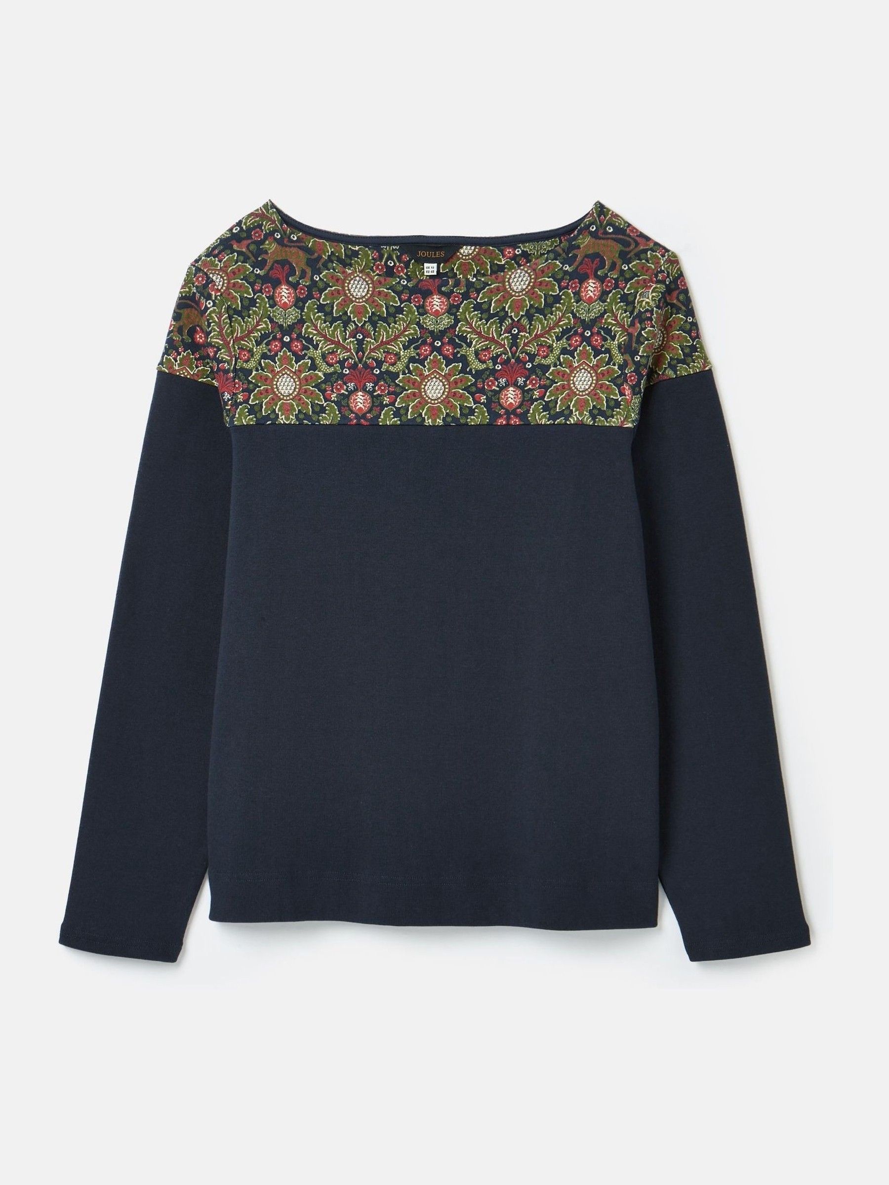 Harbour Navy Damask Boat Neck Printed Top - Image 6 of 6