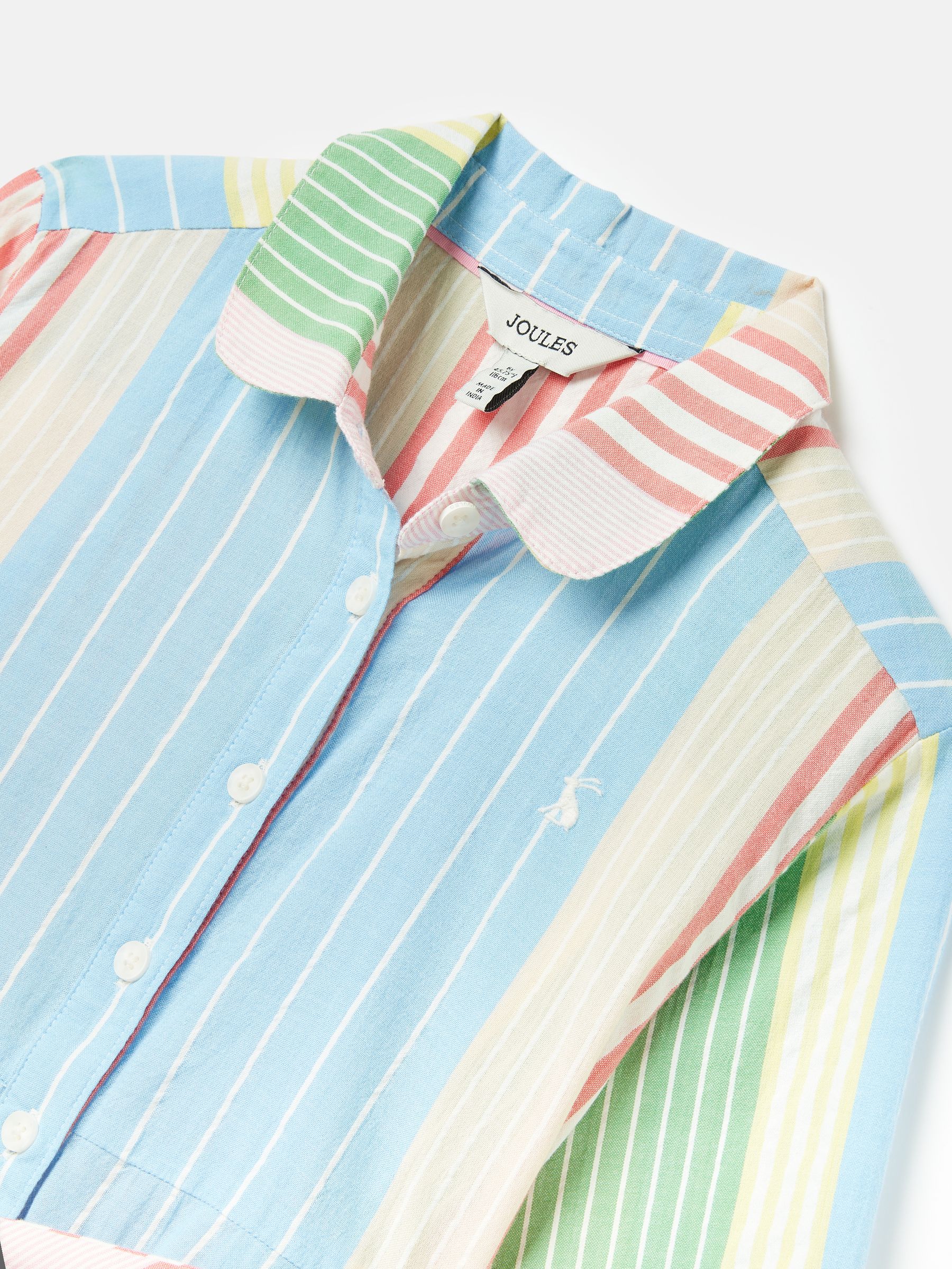 Girls' Summertime Multi Stripe Woven Shirt Dress - Image 3 of 6