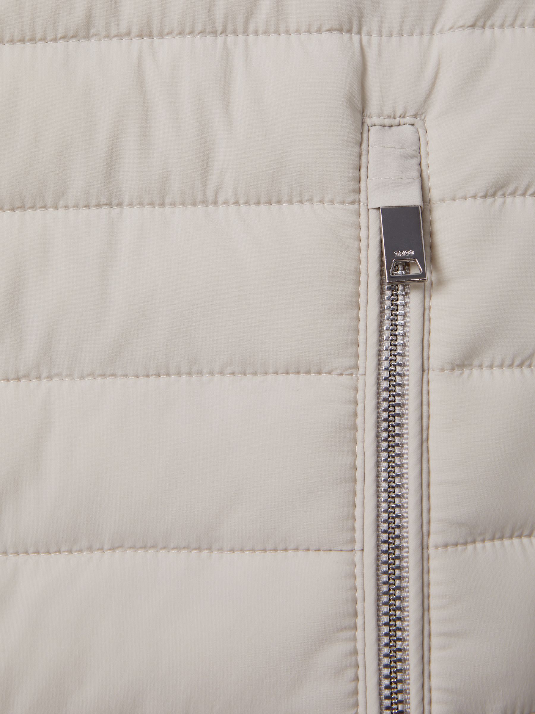 Hybrid Quilt and Knit Zip-Through Gilet in Stone - Image 6 of 6