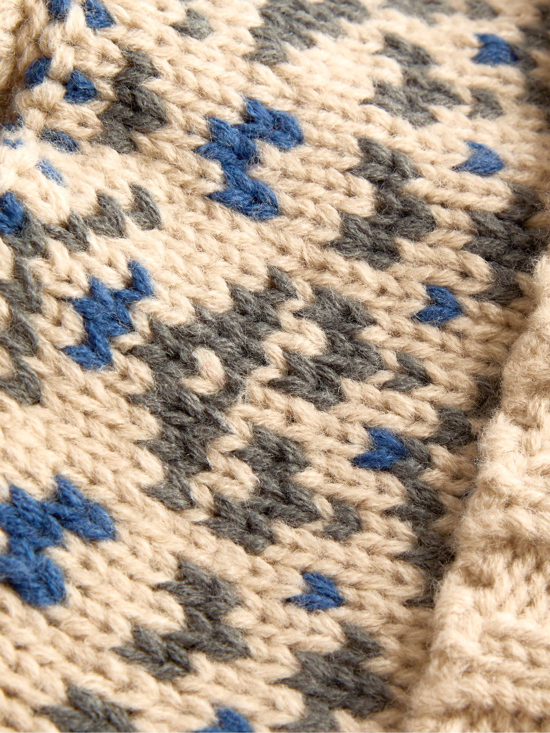 Natural Fair Isle Pom Pom Knitted Hat - Image 4 of 4