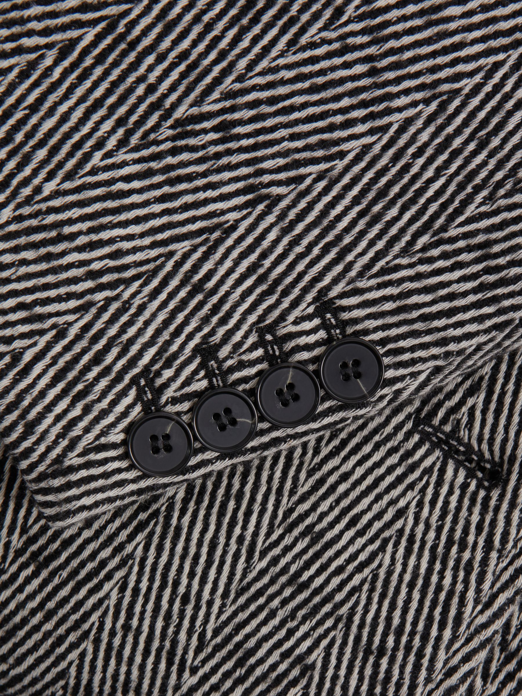 Wool Blend Herringbone Coat in Grey - Image 7 of 8