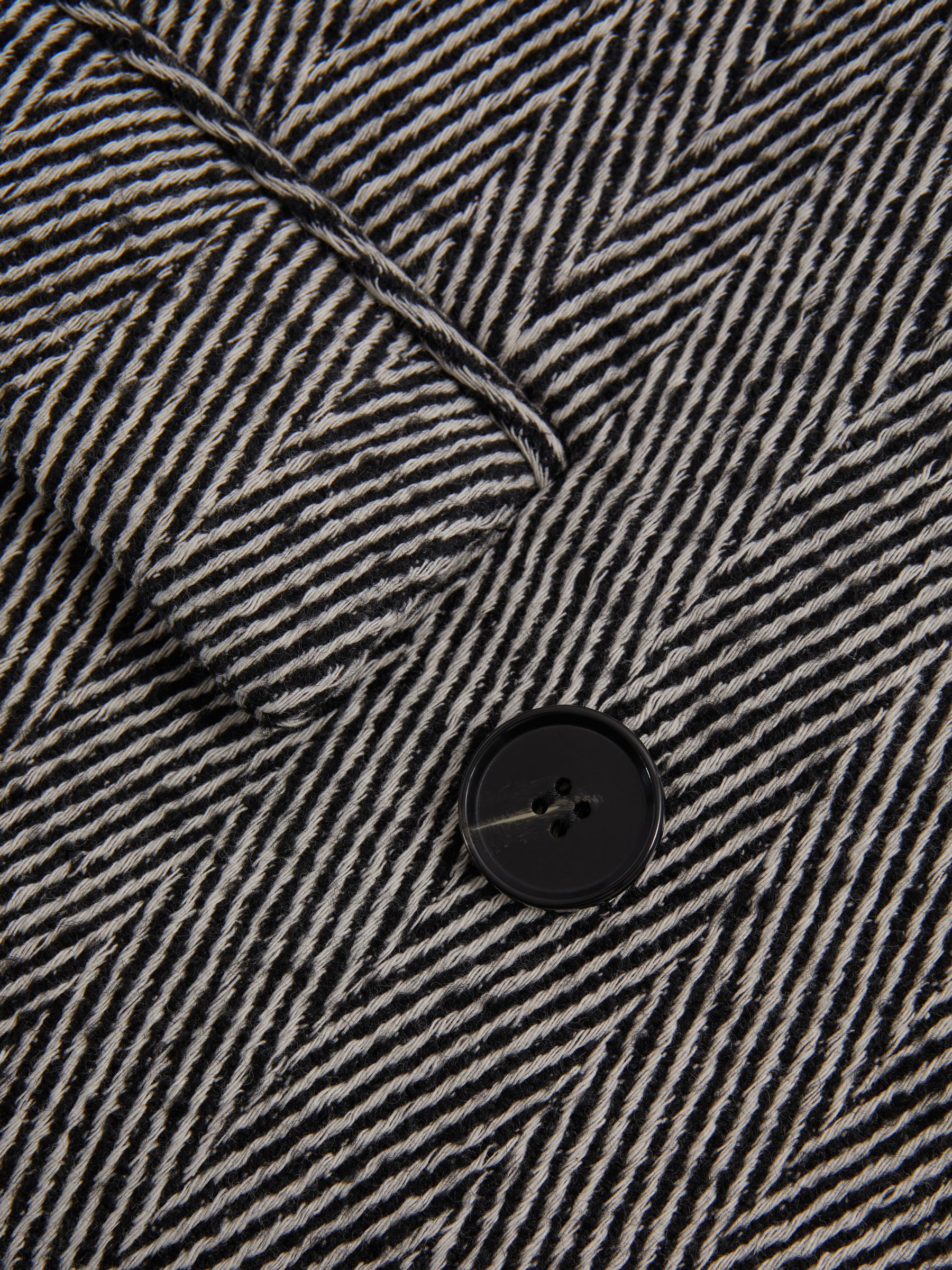 Wool Blend Herringbone Coat in Grey - Image 8 of 8