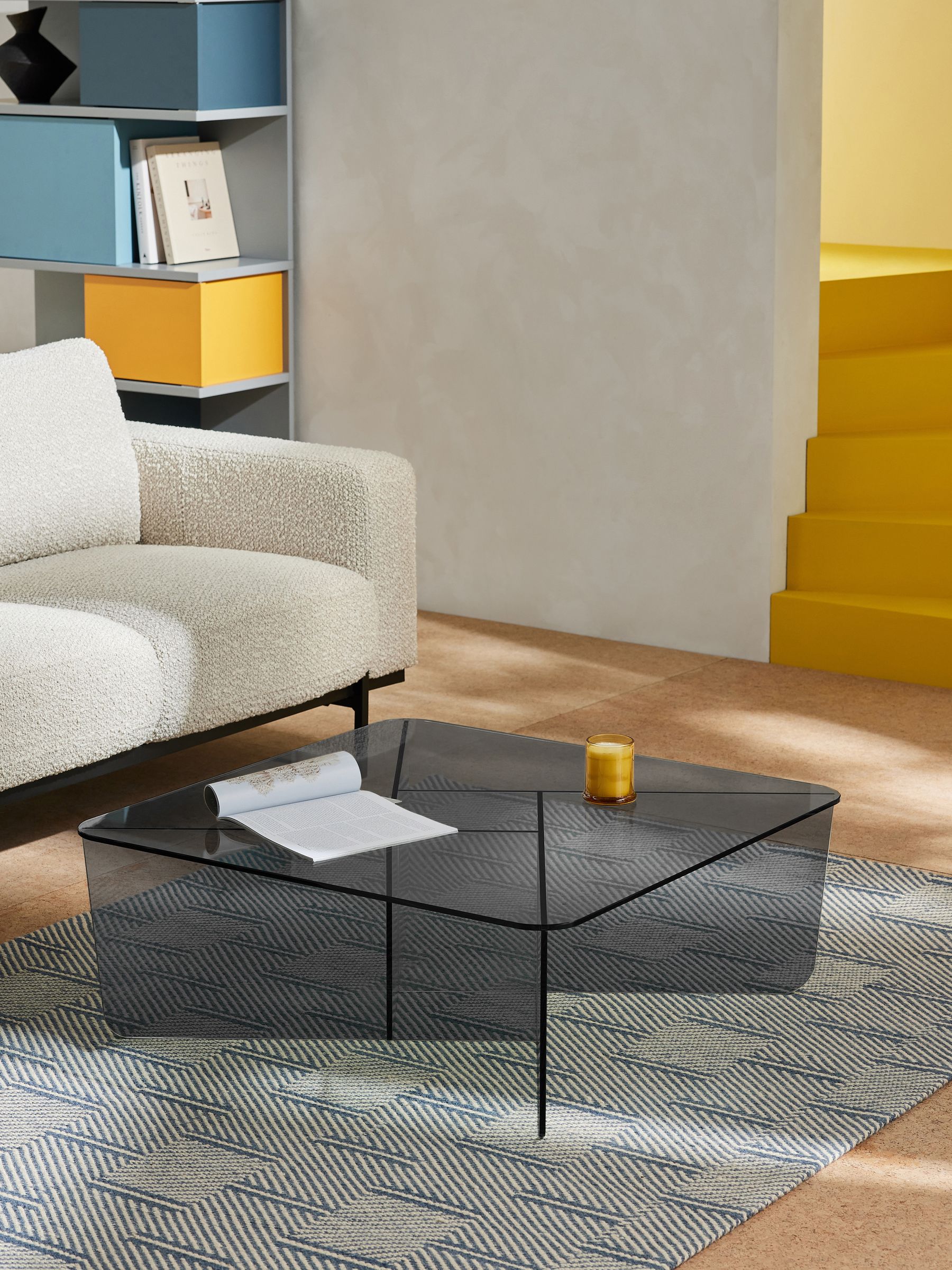 Oki Coffee Table in Smoked Glass - Image 1 of 3