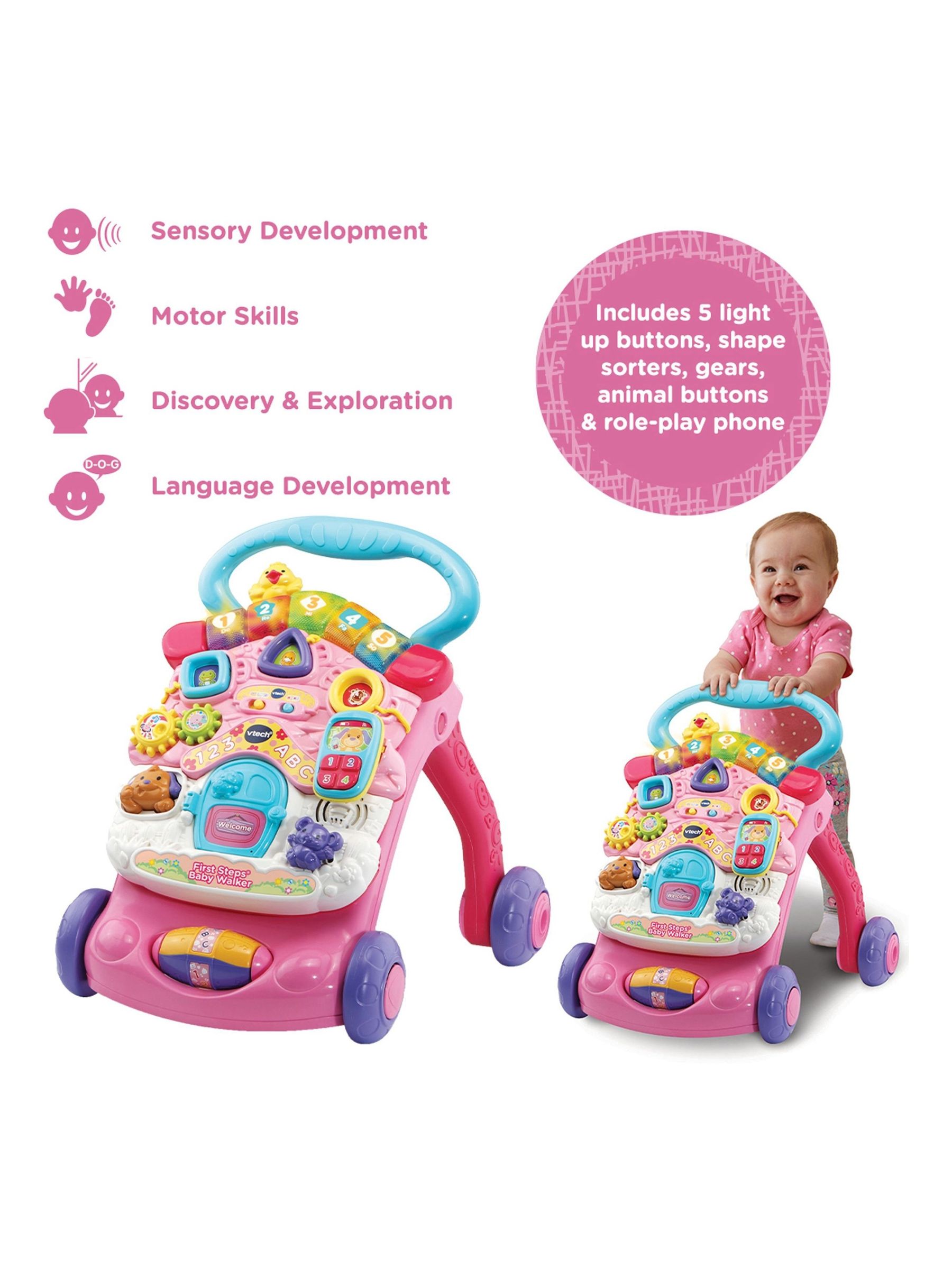 VTech Pink First Steps Baby Walker 505653 - Image 4 of 4