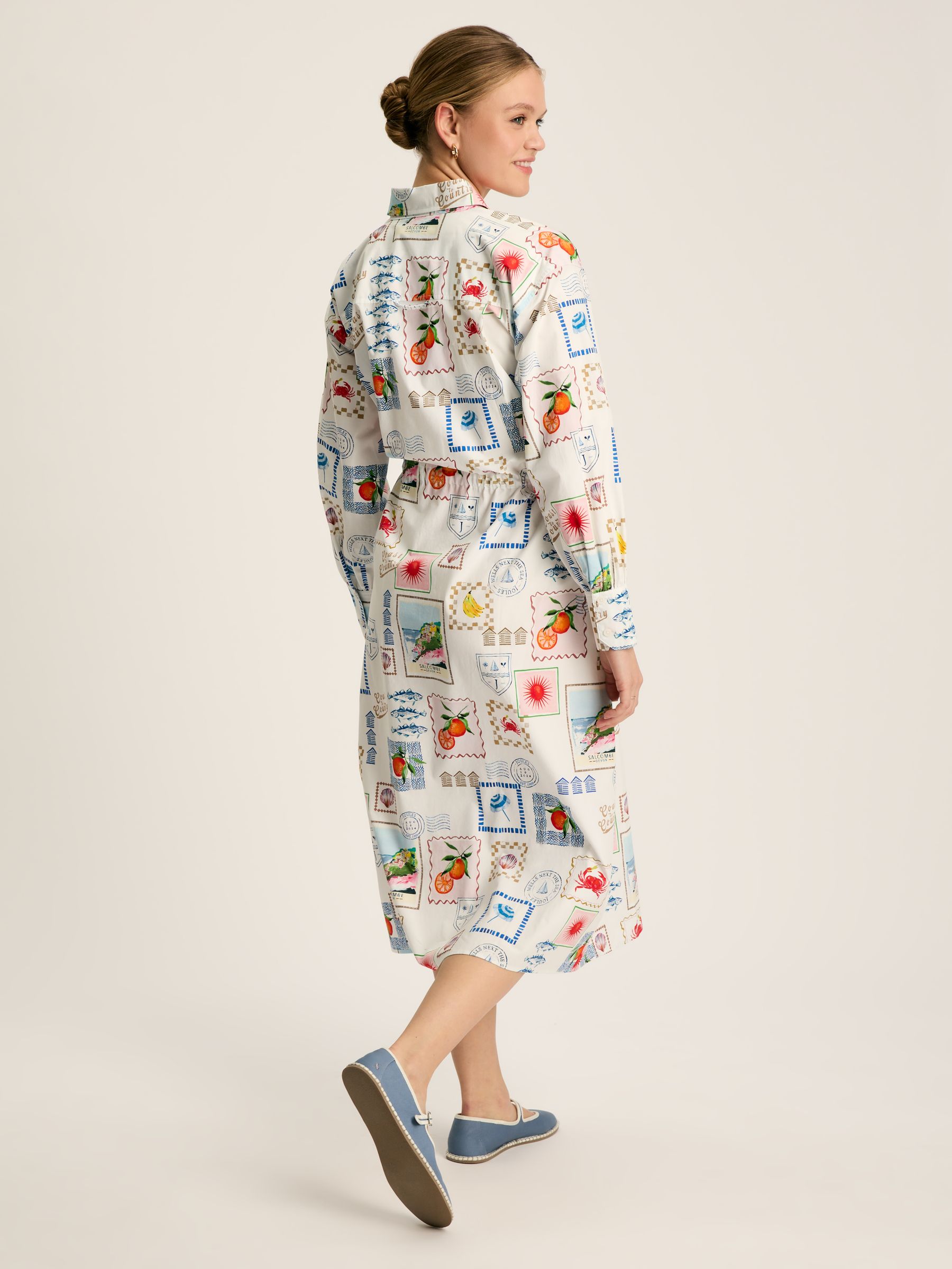 Francesca White Tie Waist Shirt Dress - Image 2 of 8