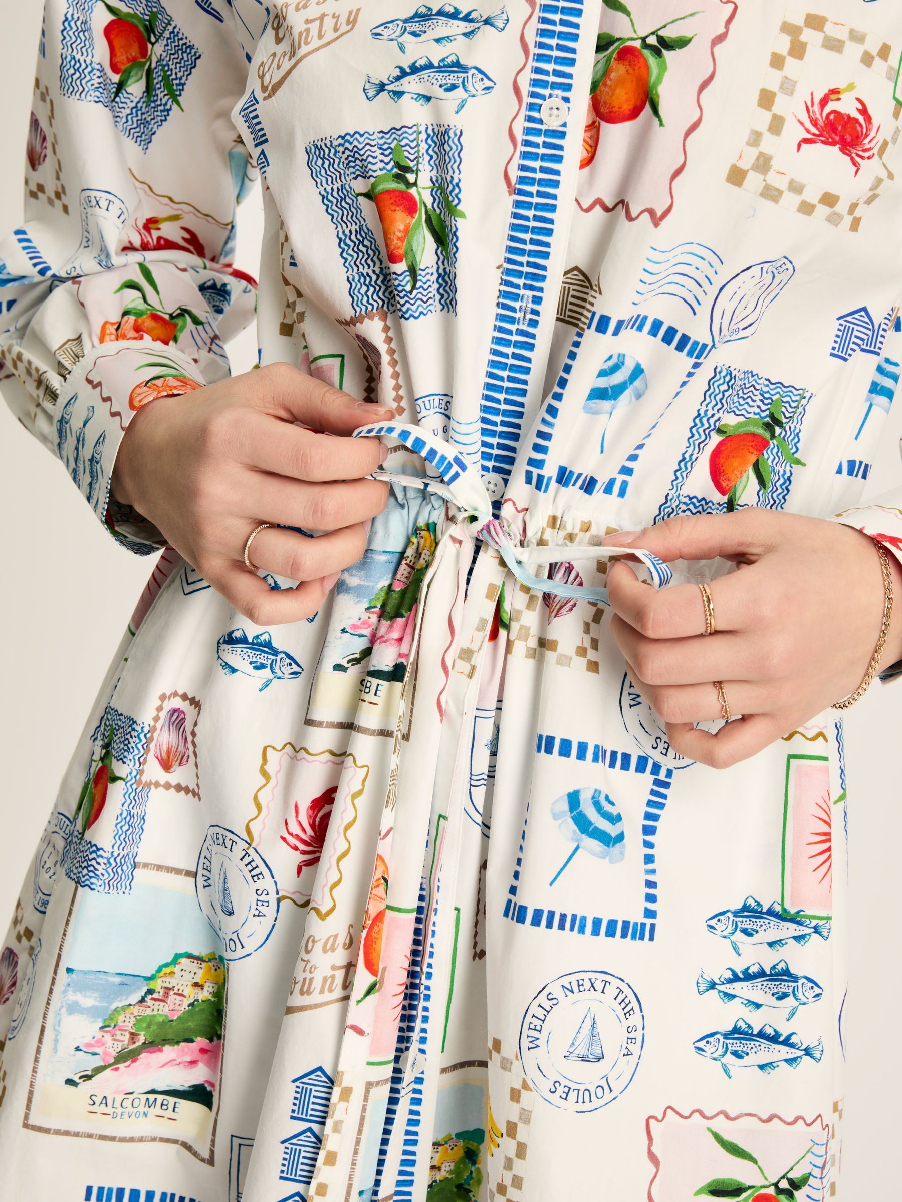 Francesca White Tie Waist Shirt Dress - Image 6 of 8