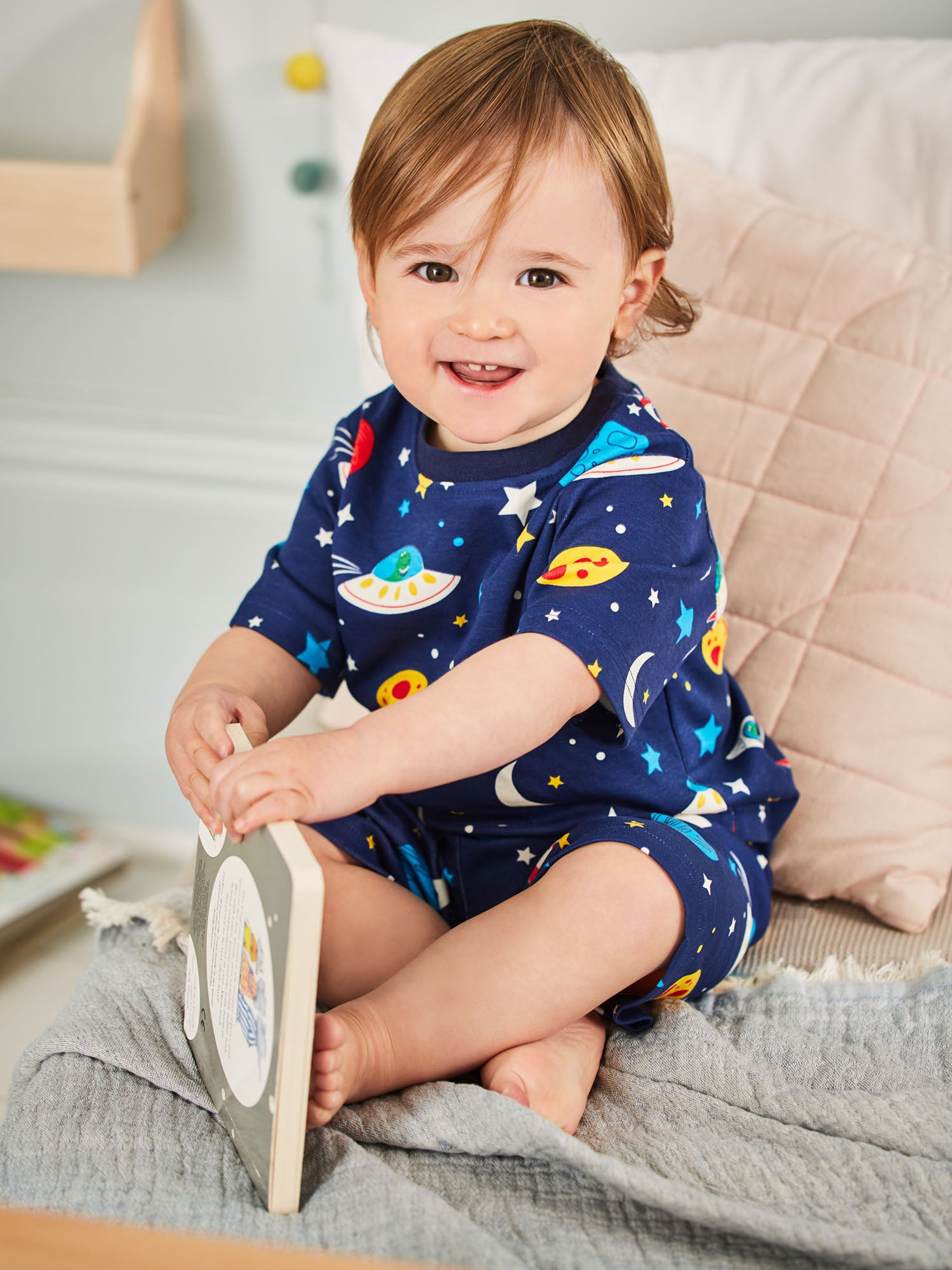 Navy Boys' Space Glow-In-The-Dark Pyjamas - Image 1 of 6