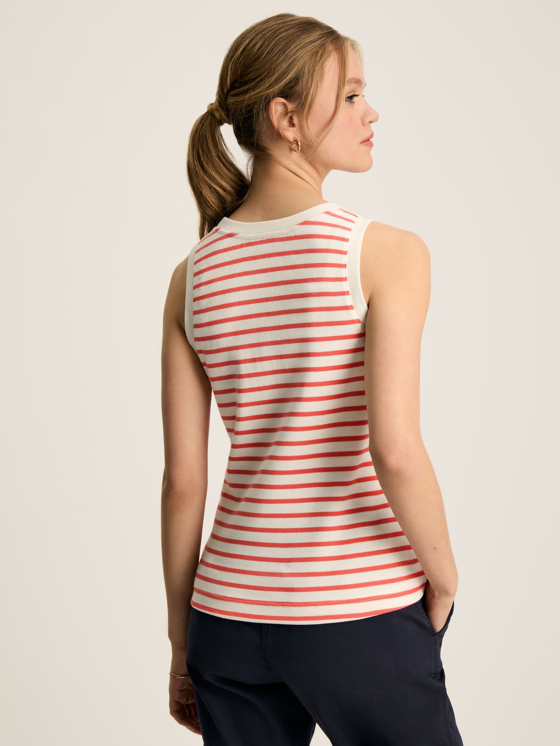 Harbour Cream & Coral Striped Jersey Vest - Image 2 of 6